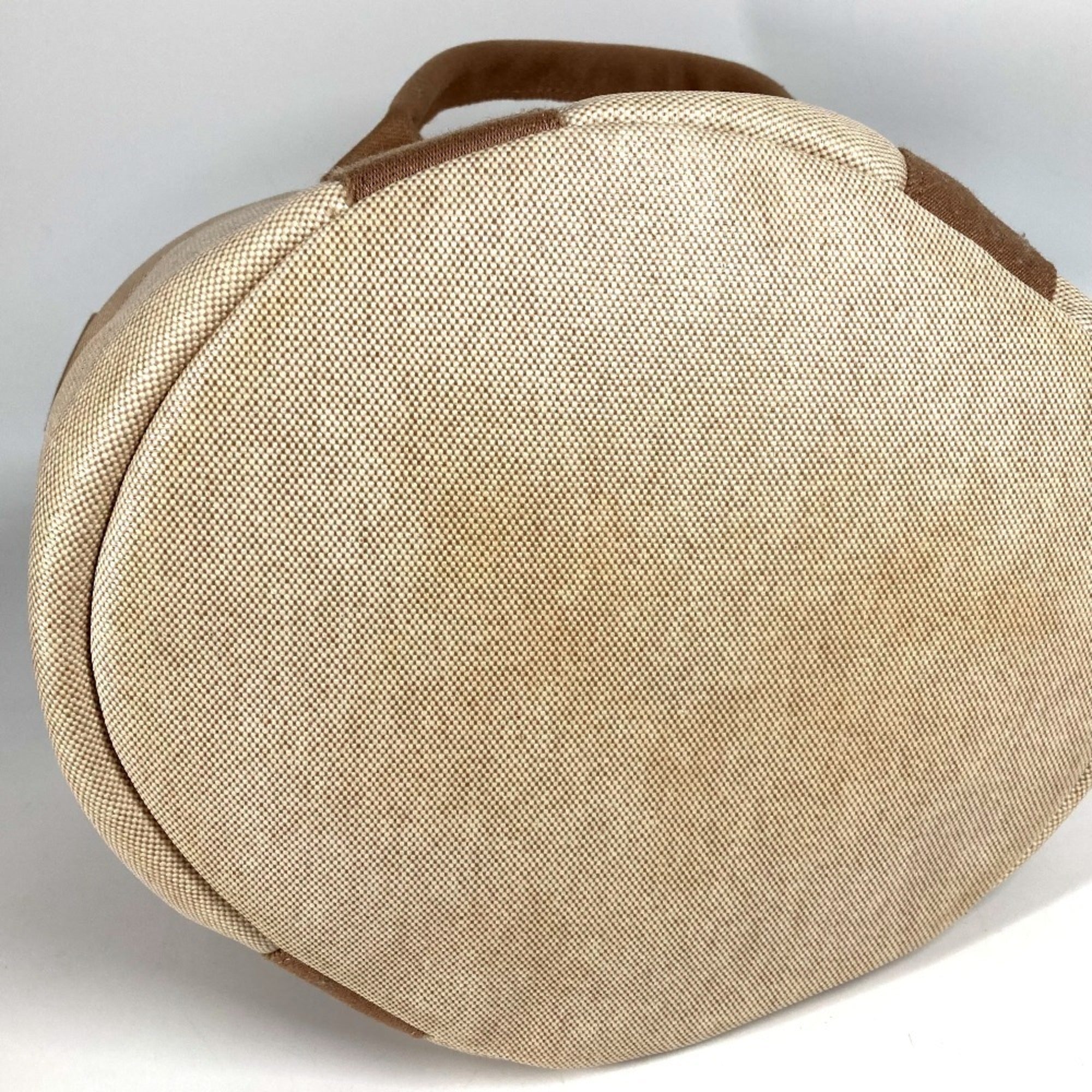 Hermes Beige Coated Canvas Basket Handbag (Pre-Owned)