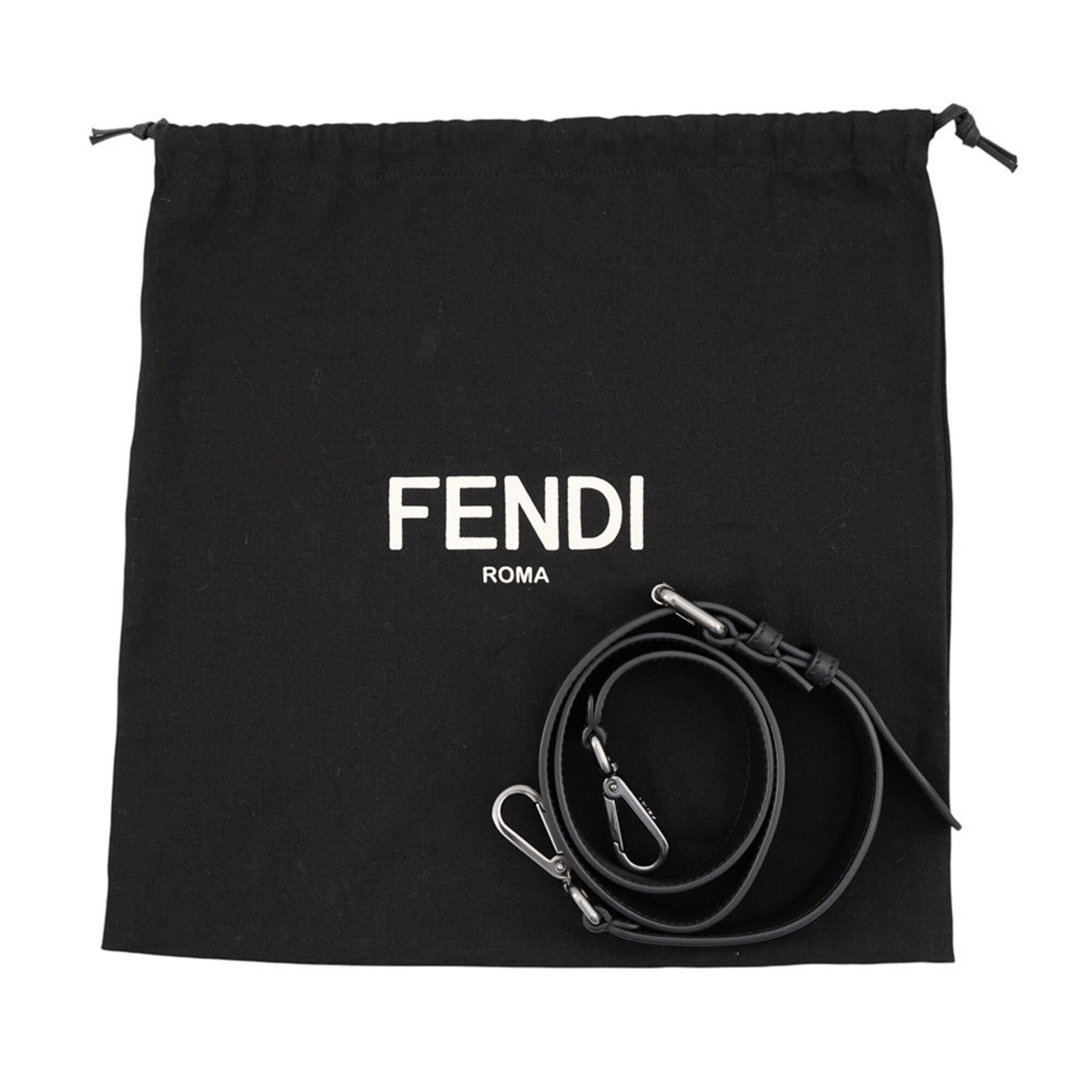 Fendi Black Leather Handbag Shopping Bag (Pre-Owned)