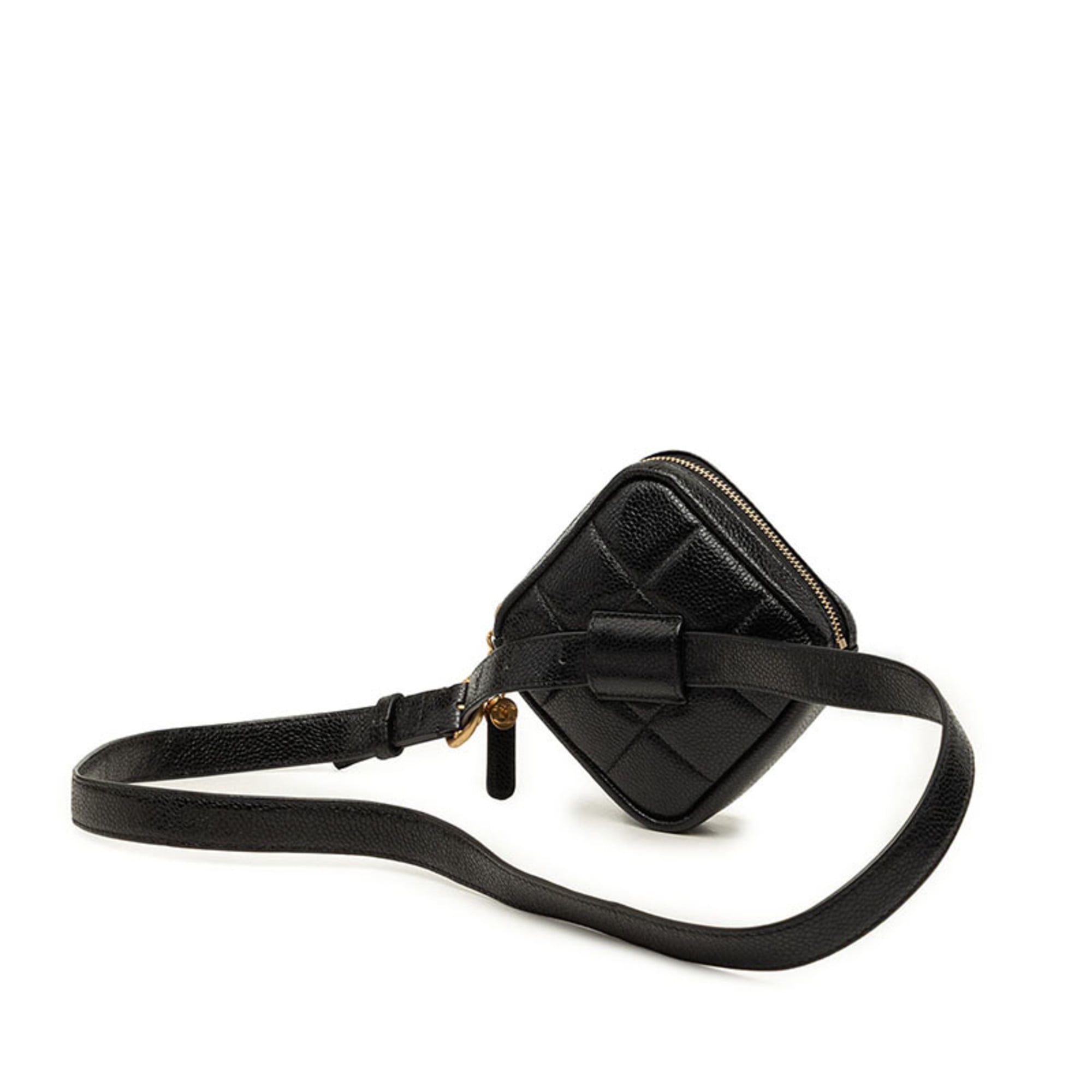 Chanel Black Grained Calfskin Fanny Pack (Pre-Owned)
