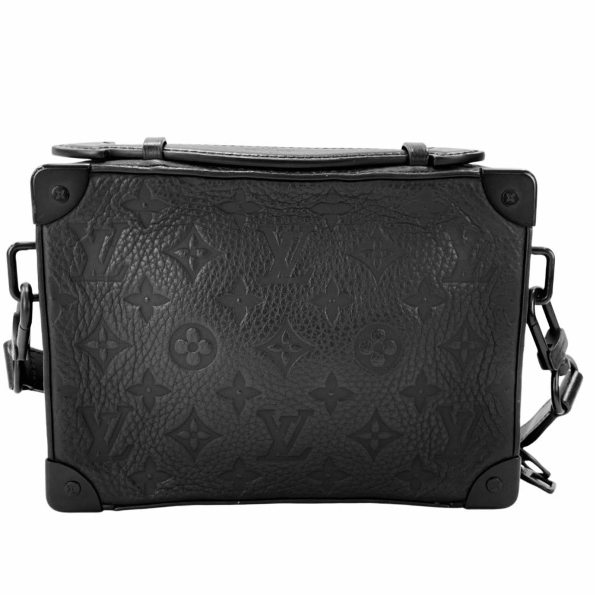 Louis Vuitton Monogram Black Leather Handbag Shoulder Bag (Pre-Owned)