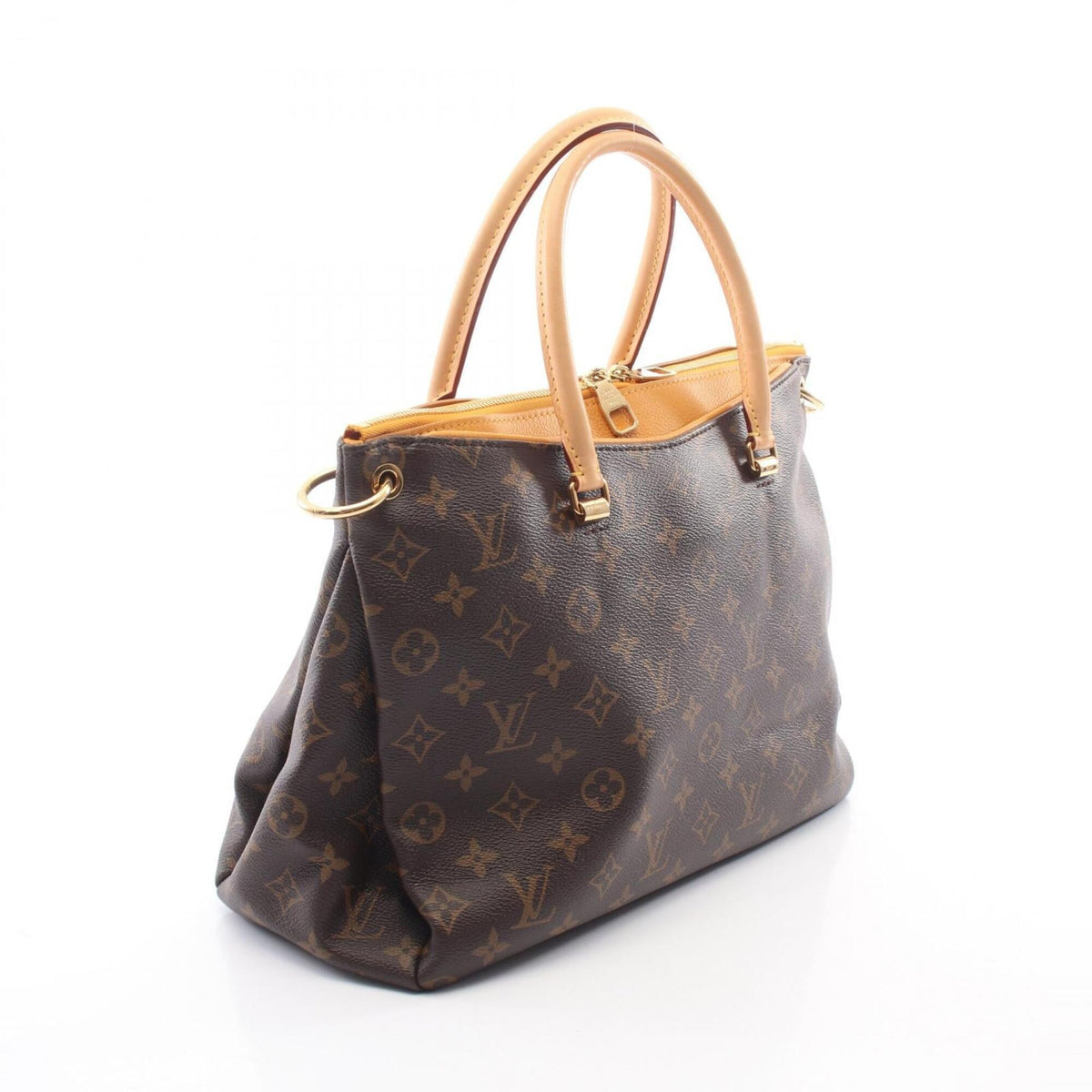 Louis Vuitton Brown Monogram Saffron Yellow Coated Canvas Leather Handbag (Pre-Owned)