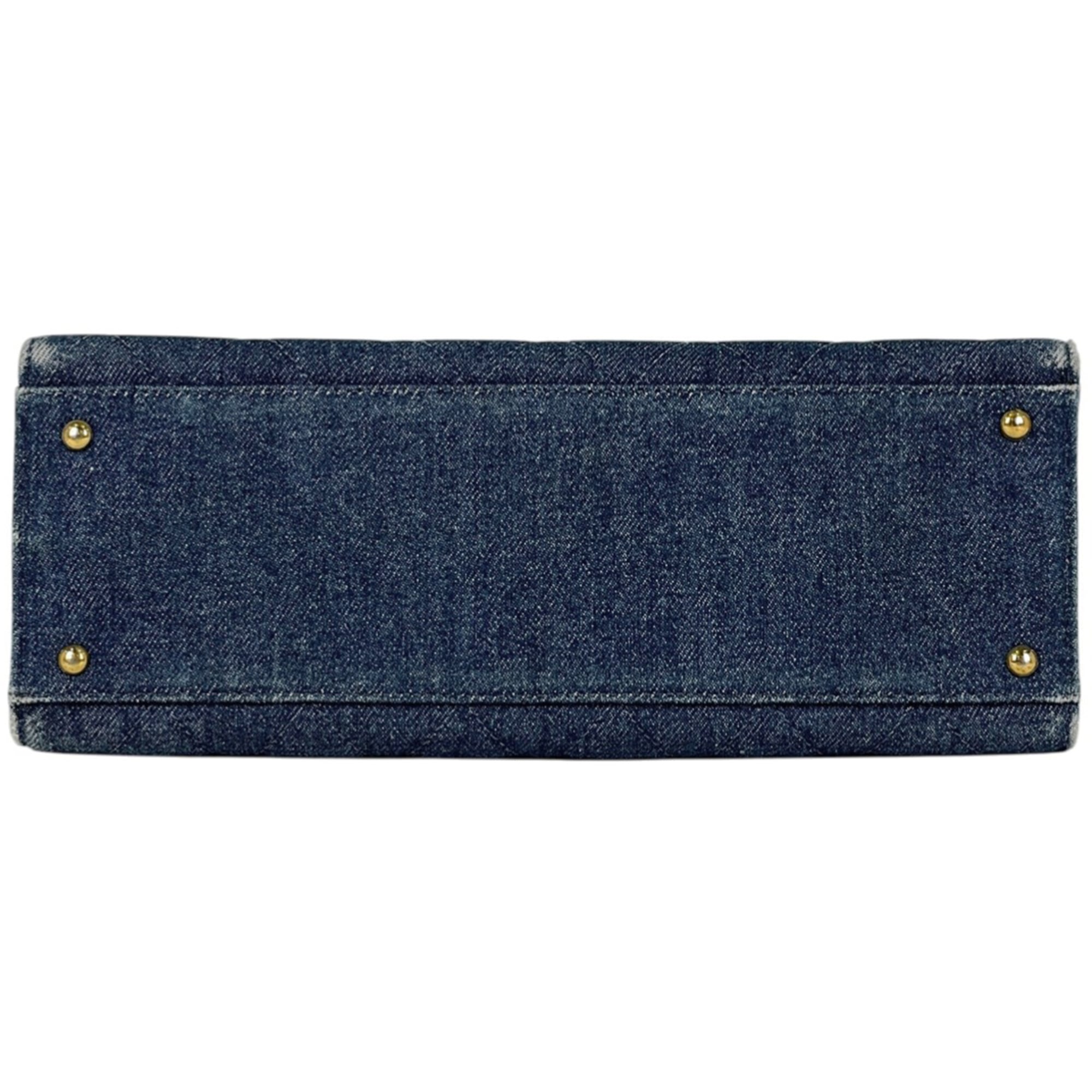Chanel Matelasse Blue Denim Handbag Tote Bag (Pre-Owned)