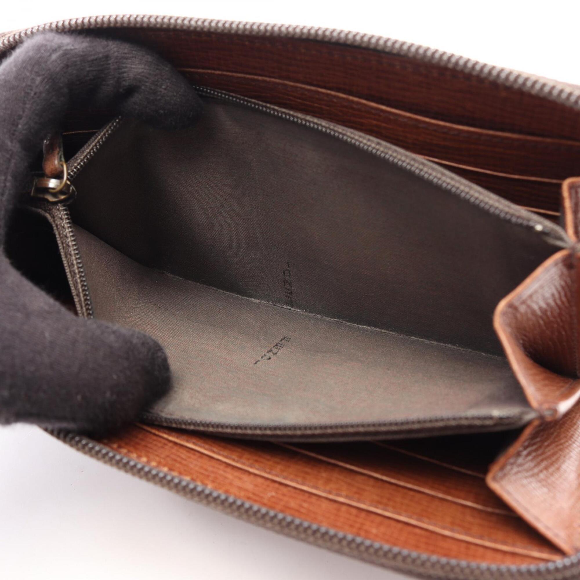 Fendi Black Brown Leather Pvc Long Wallet (Bi-Fold) (Pre-Owned)