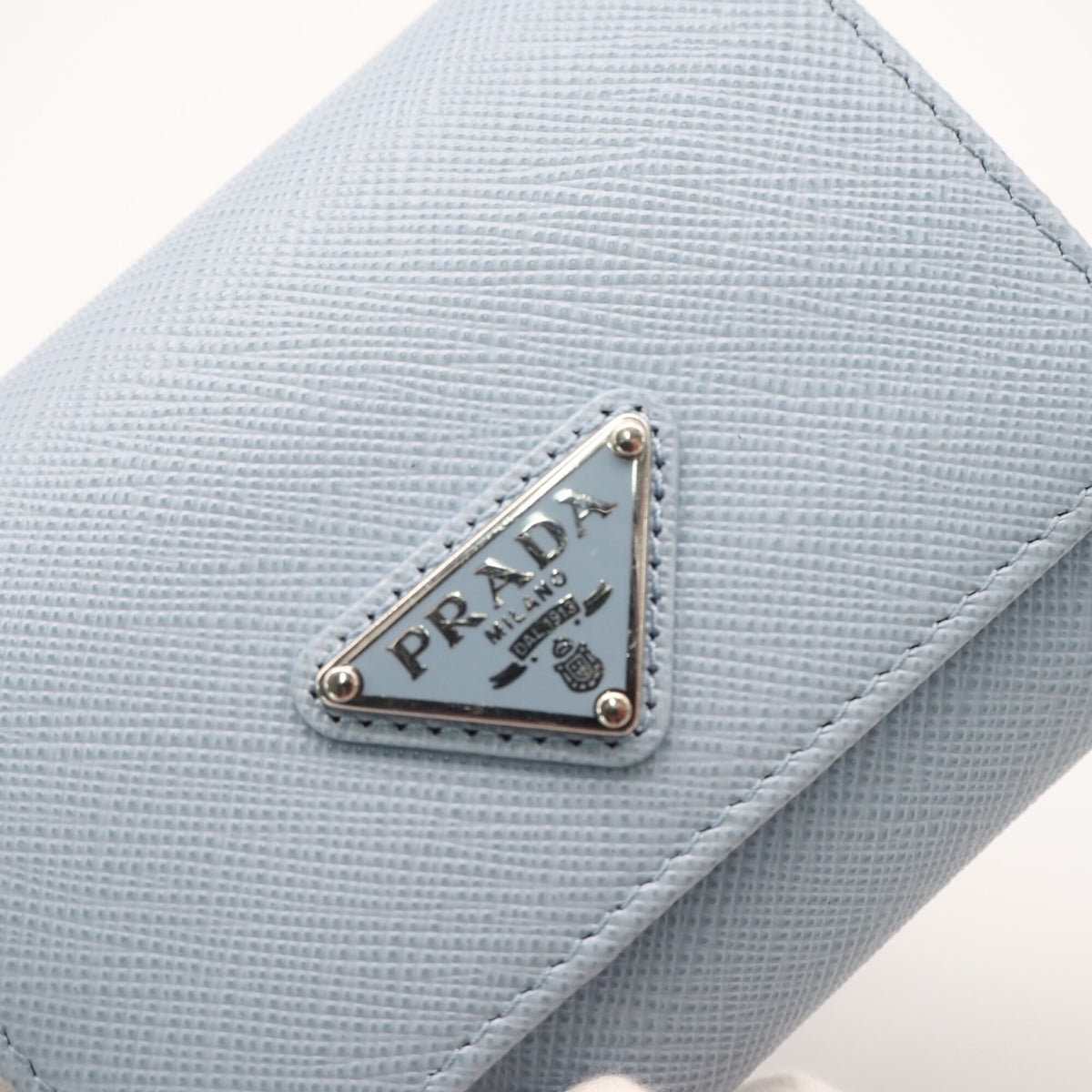 Prada Saffiano Blue Saffiano Wallet (Tri-Fold) (Pre-Owned)