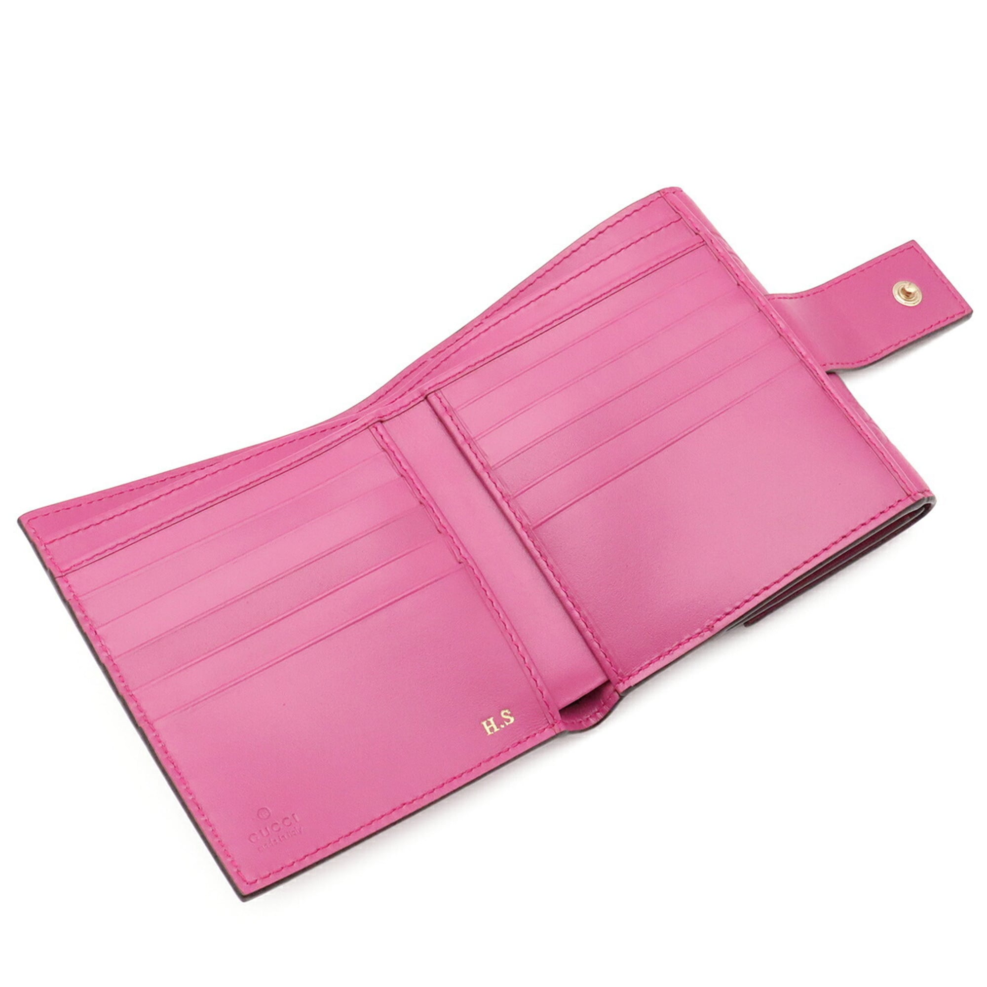 Gucci Pink Purple Gg Leather Wallet (Bi-Fold) (Pre-Owned)