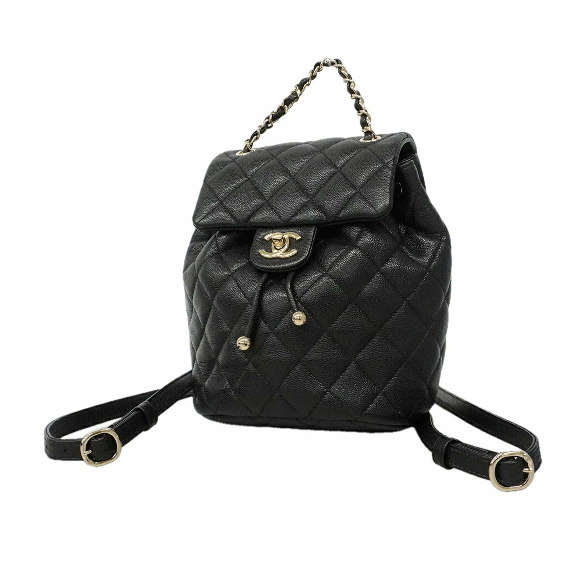 Chanel Black Grained Calfskin Backpack (Pre-Owned)
