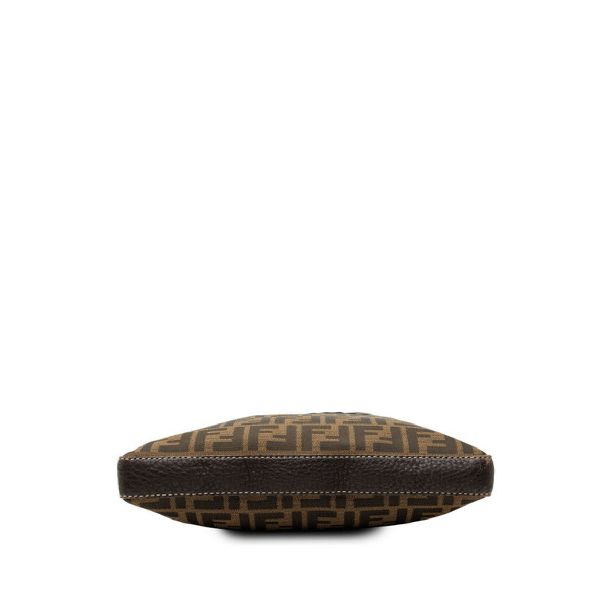 Fendi Brown Leather Canvas Shoulder Bag (Pre-Owned)
