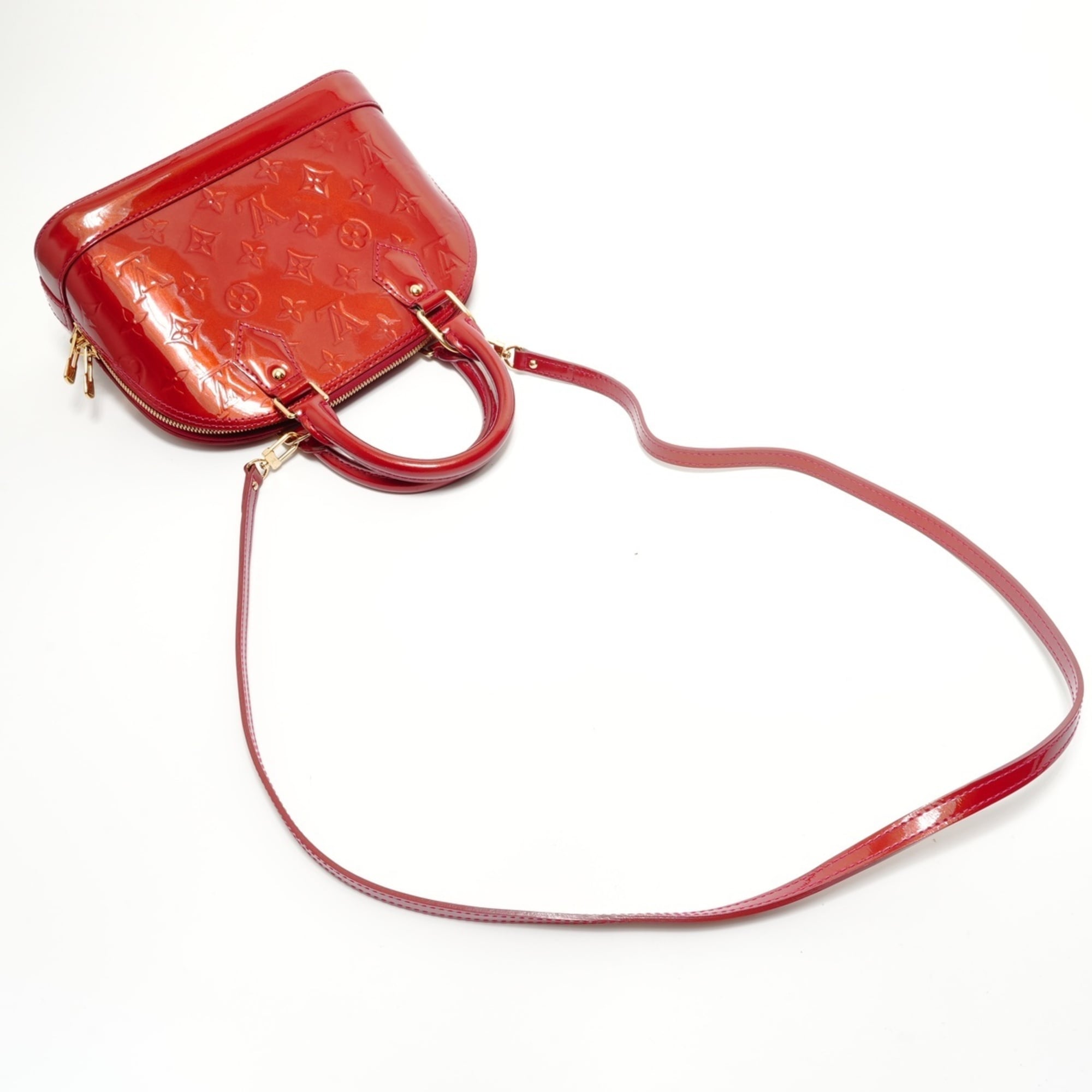Louis Vuitton Monogram Red Color Monogram Vernis Handbag (Pre-Owned)