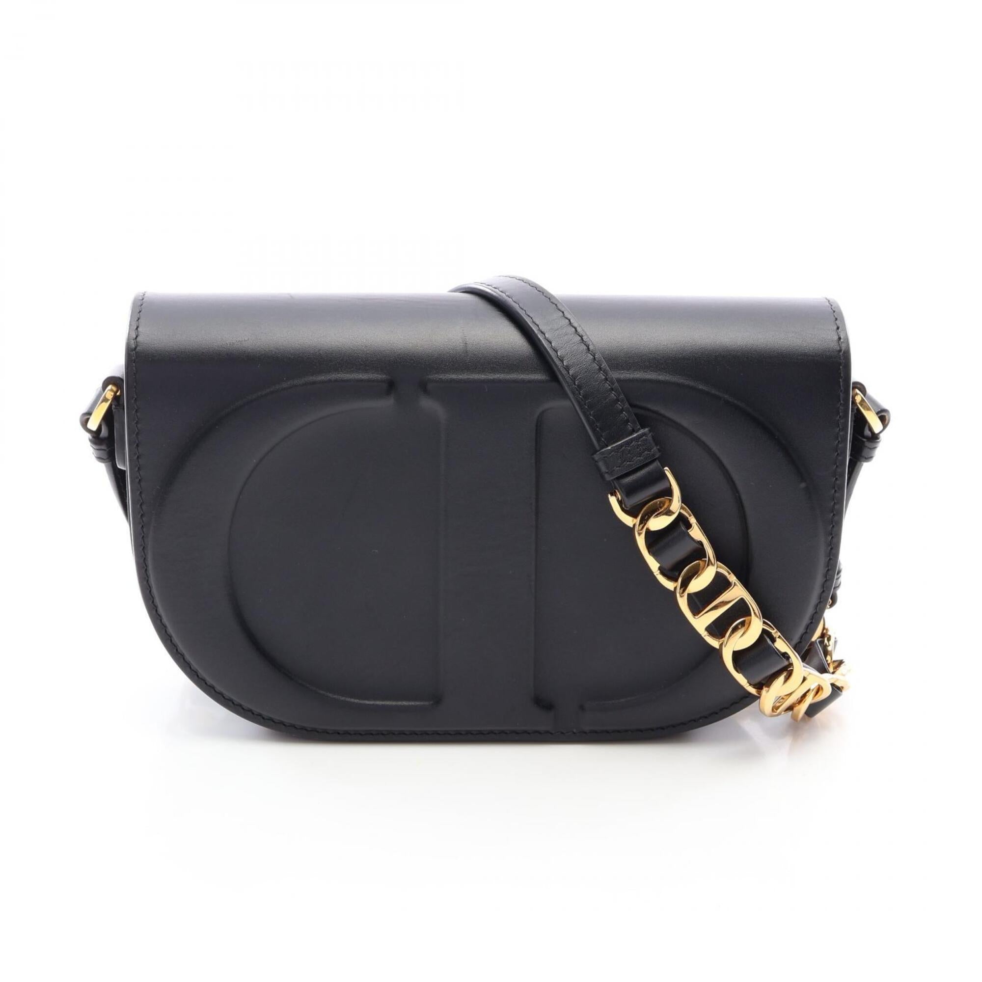 Christian Dior Black Leather Handbag Shoulder Bag (Pre-Owned)