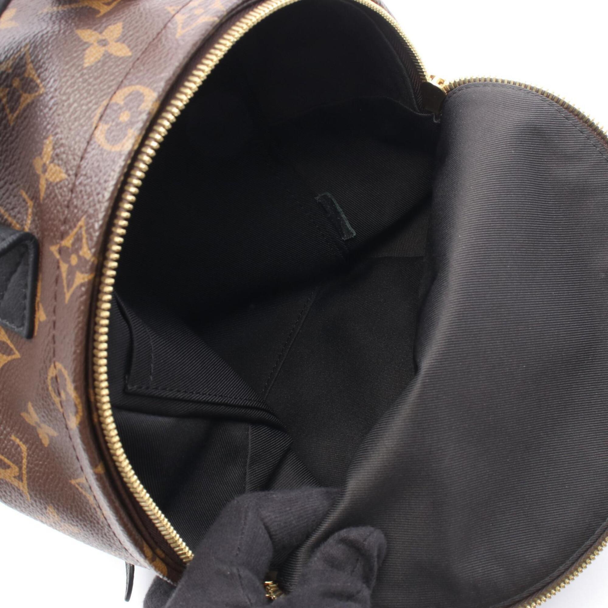 Louis Vuitton Black Brown Coated Canvas Leather Backpack Handbag (Pre-Owned)