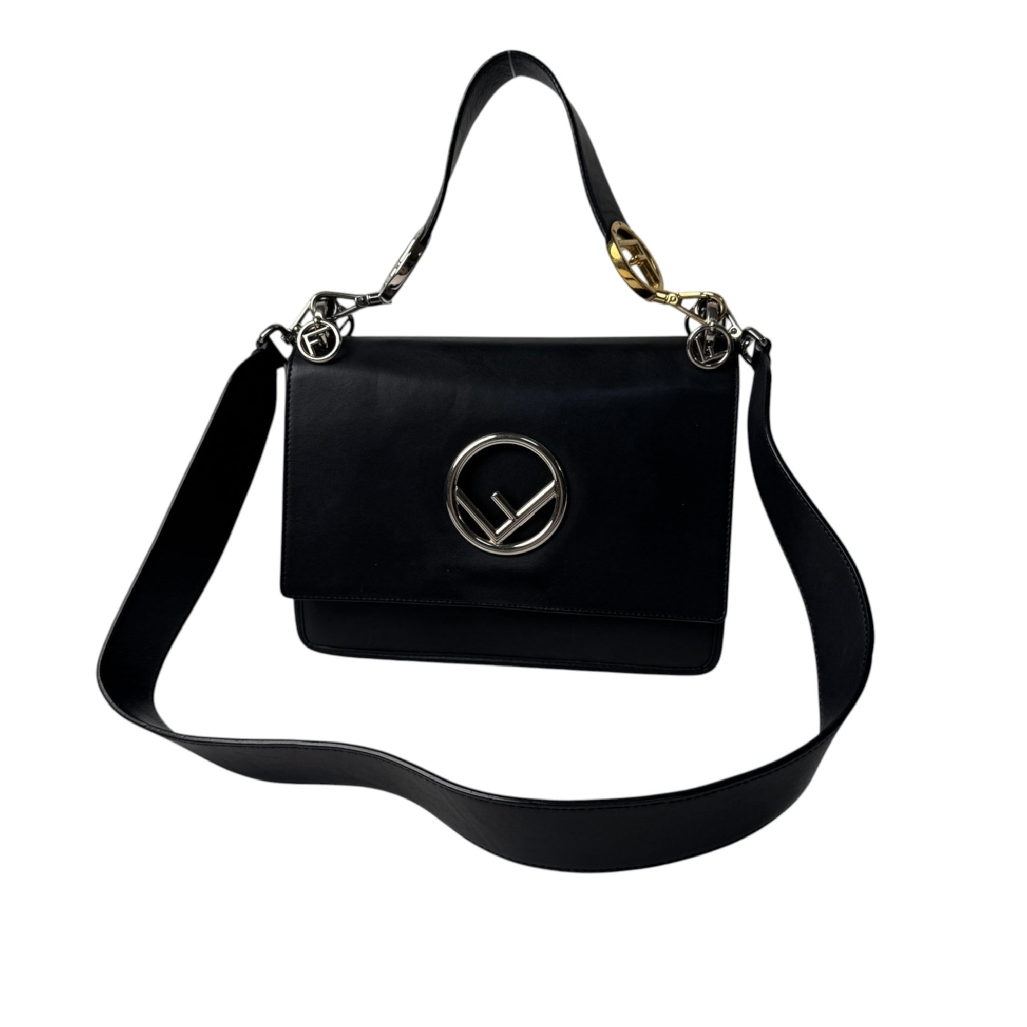 Fendi Black Leather Shoulder Bag (Pre-Owned)