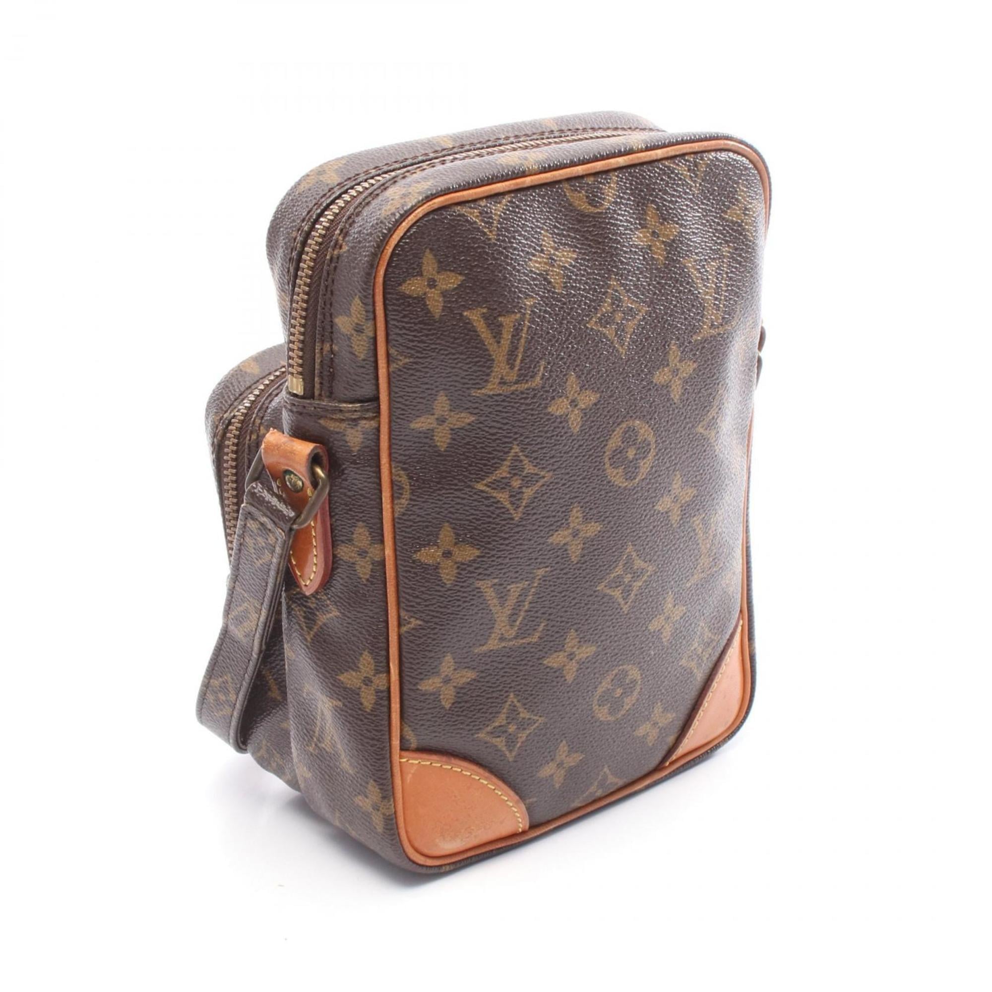 Louis Vuitton Brown Coated Canvas Leather Shoulder Bag (Pre-Owned)