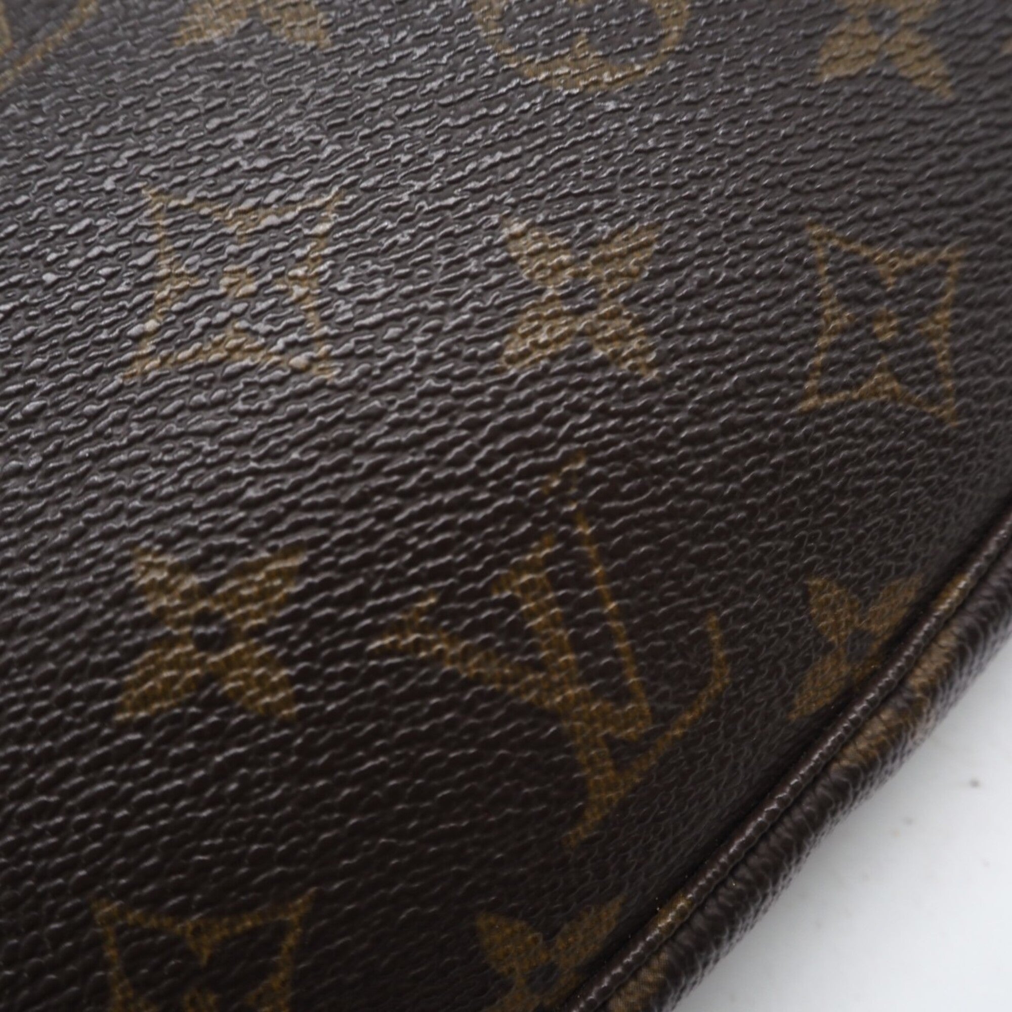 Louis Vuitton Brown Coated Canvas Leather Pochette Pouch (Pre-Owned)