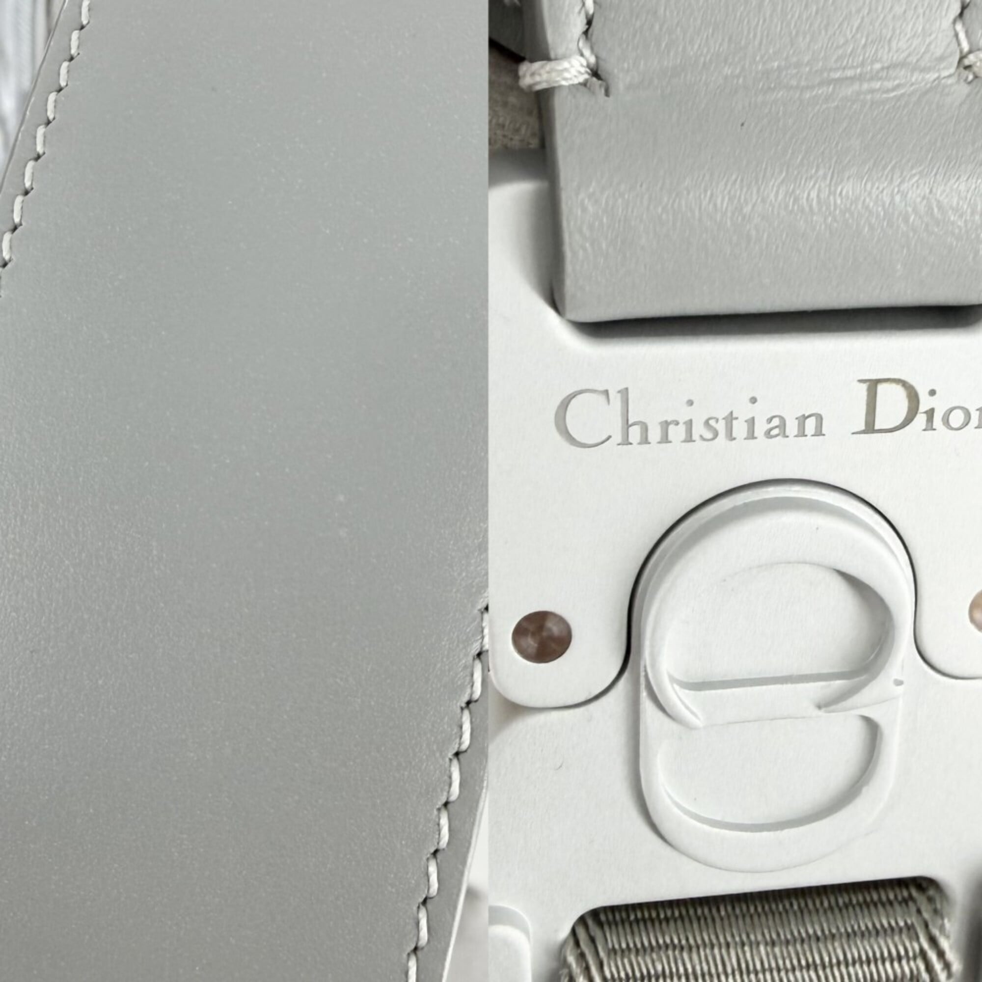 Christian Dior Gray Coated Canvas Leather Backpack (Pre-Owned)