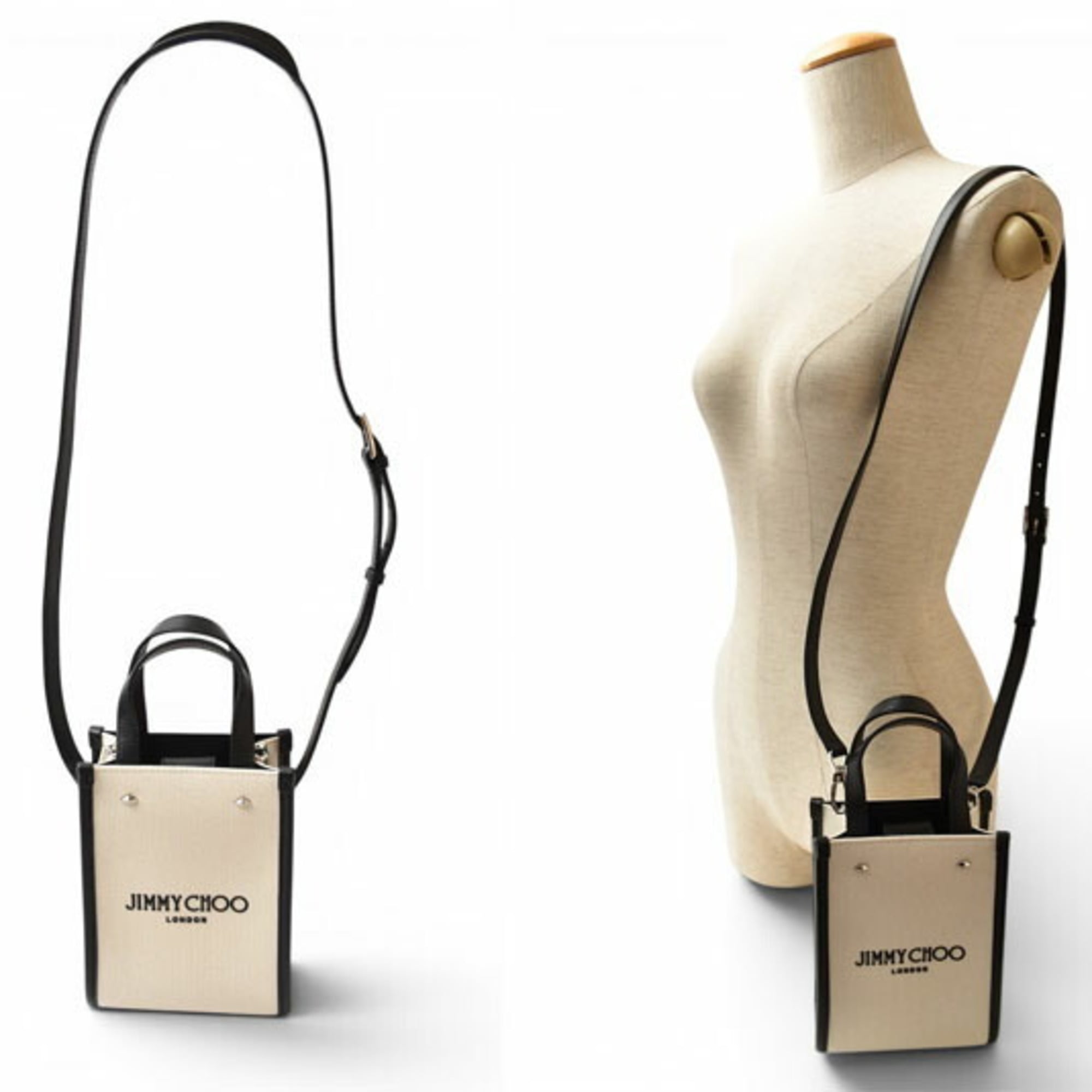 Jimmy Choo Cotton Shoulder Bag Tote Bag (Pre-Owned)
