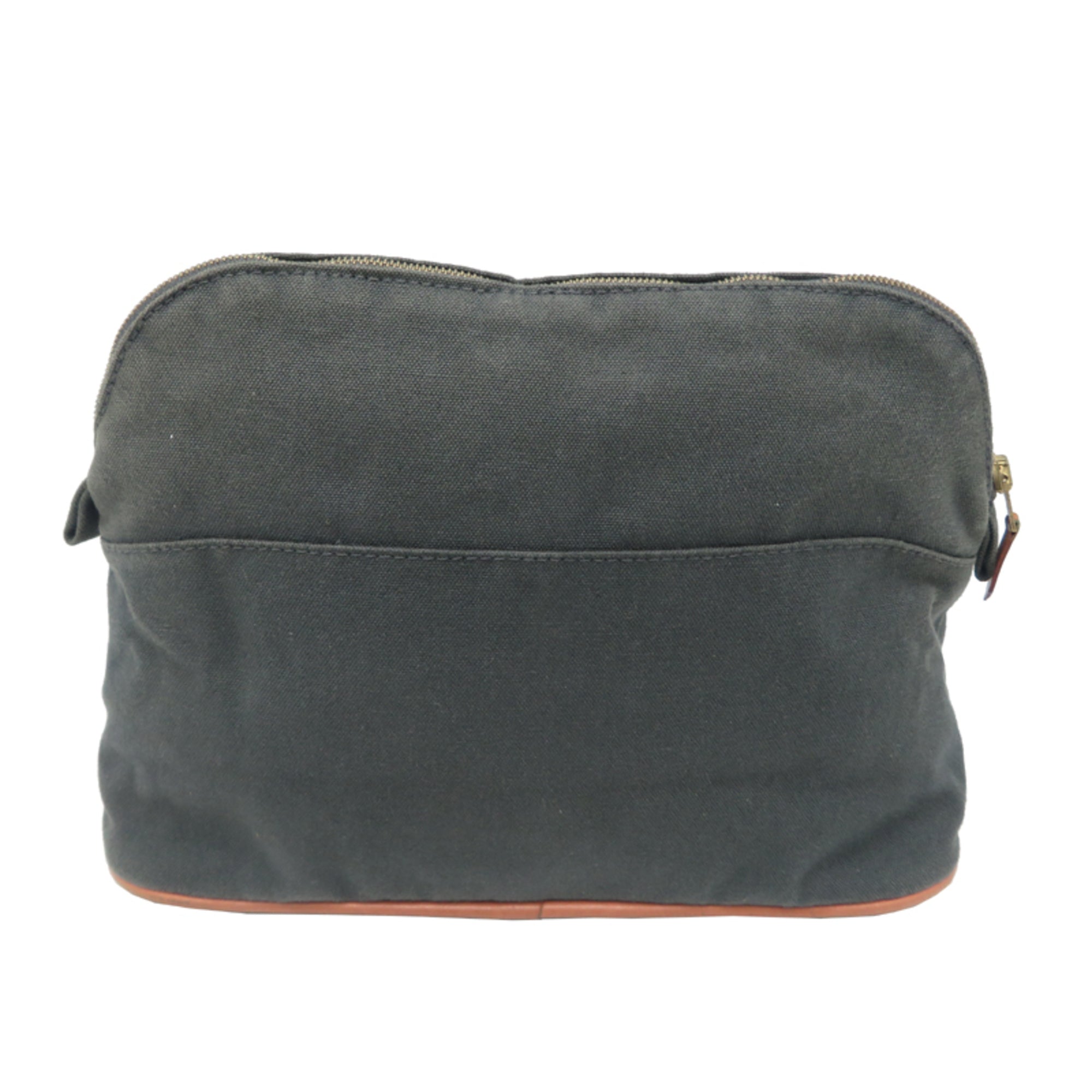 Hermes Gray Cotton Canvas Pouch (Pre-Owned)