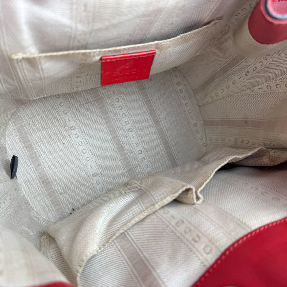 Gucci Red Color Leather Shoulder Bag (Pre-Owned)