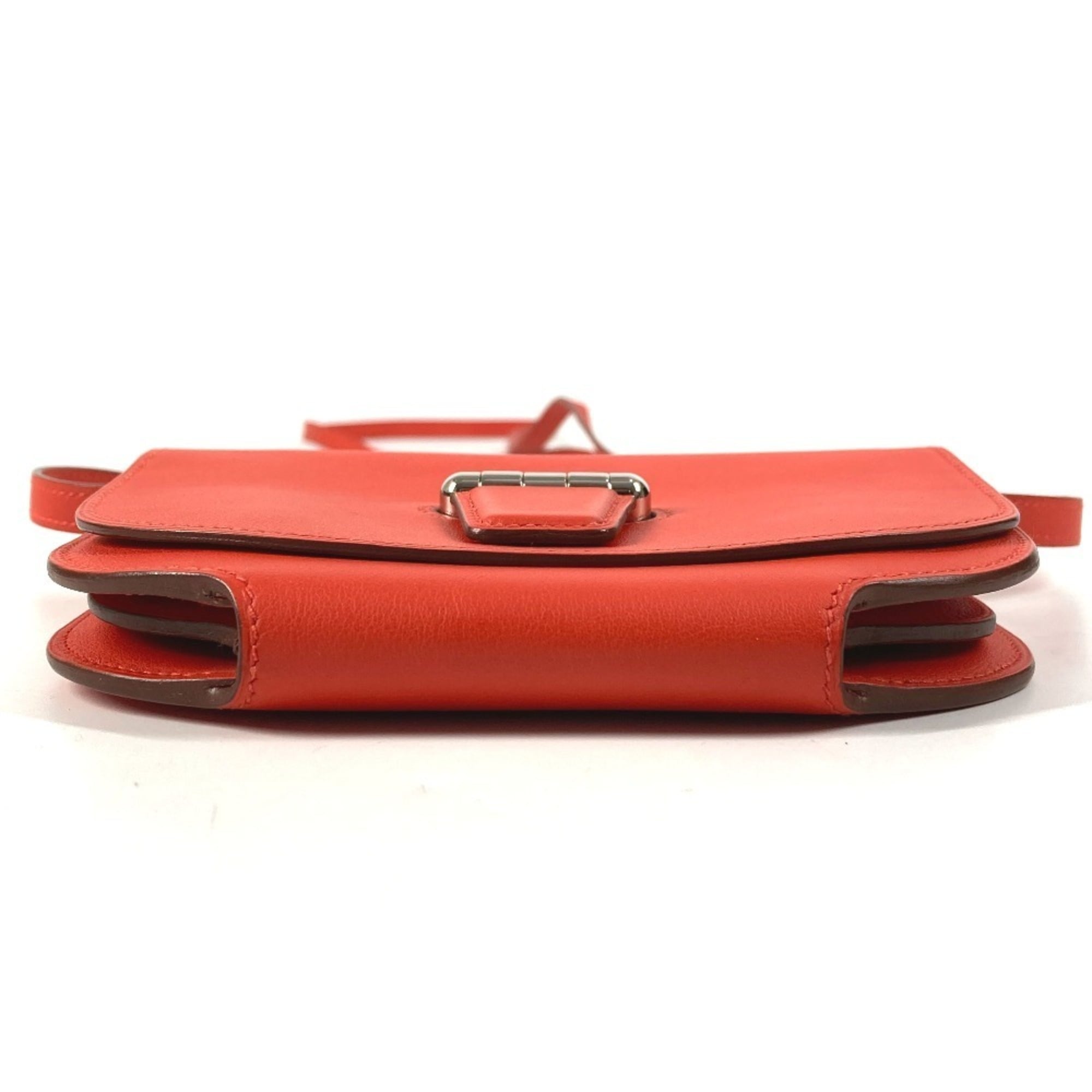Hermes Red Color Swift Leather Pochette Shoulder Bag (Pre-Owned)