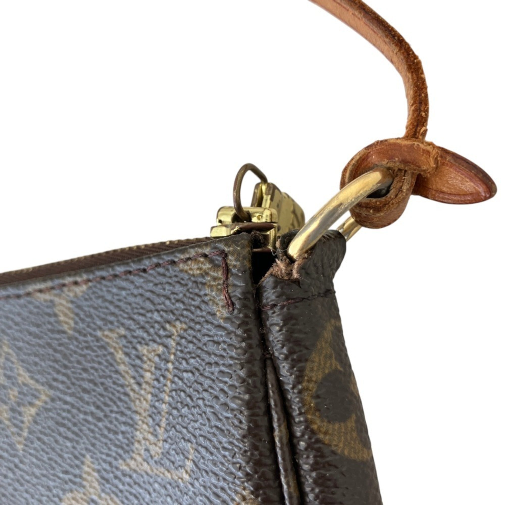 Louis Vuitton Monogram Brown Leather Pochette (Pre-Owned)
