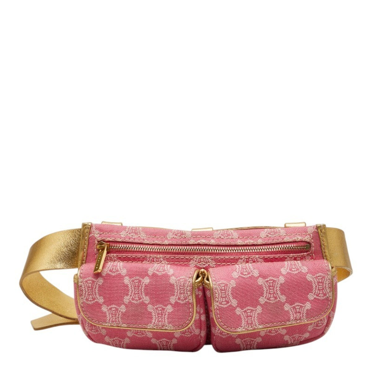 Celine Gold Pink Denim Sling Bag (Pre-Owned)