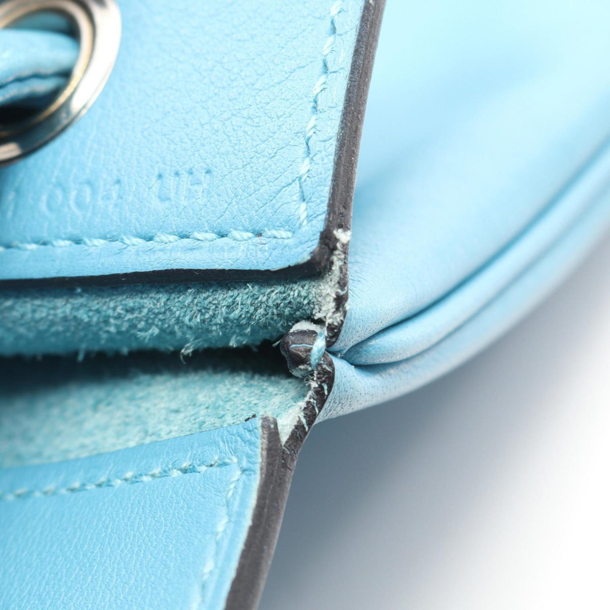 Hermes Blue Swift Leather Handbag Shoulder Bag (Pre-Owned)