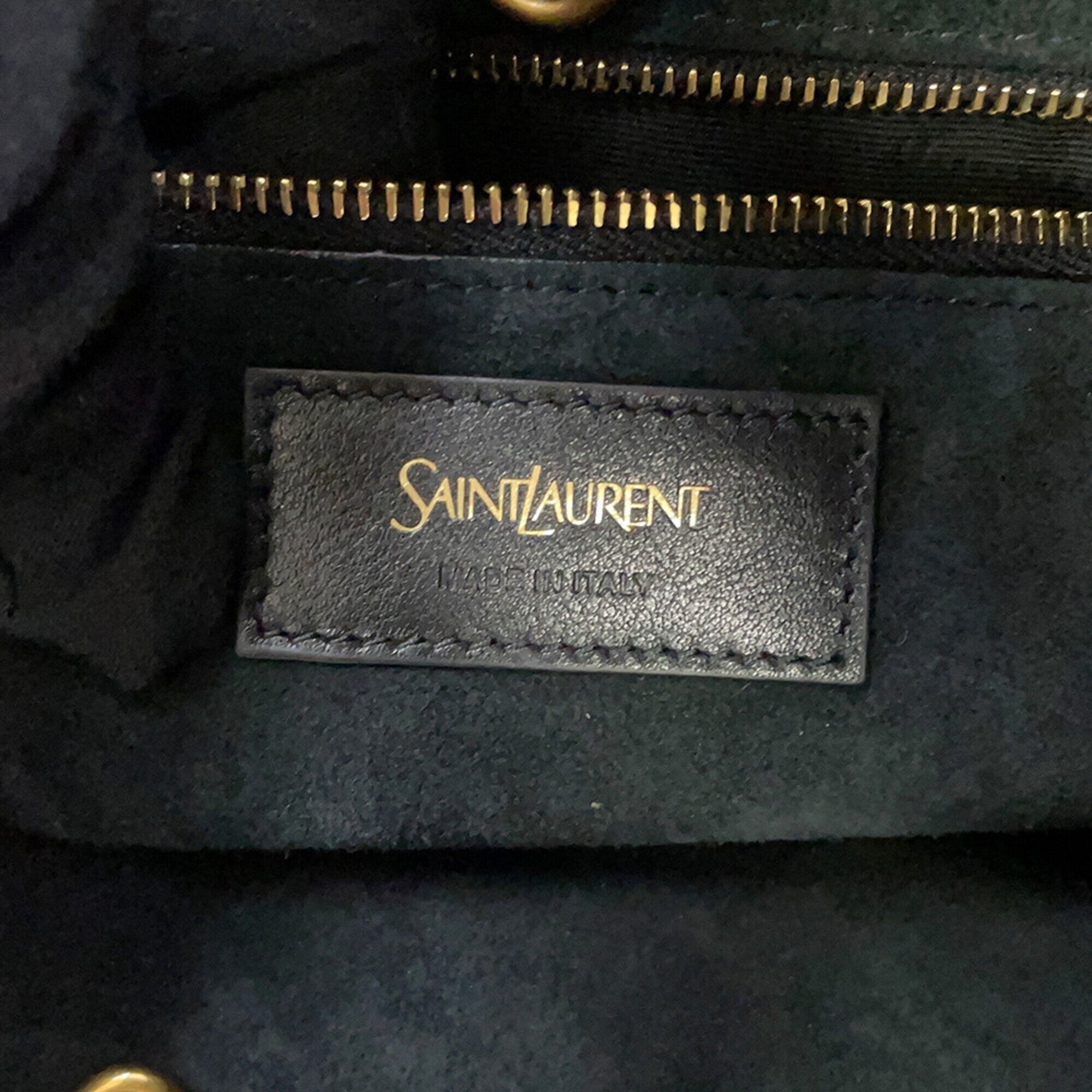 Yves Saint Laurent Black Leather Handbag Tote Bag (Pre-Owned)