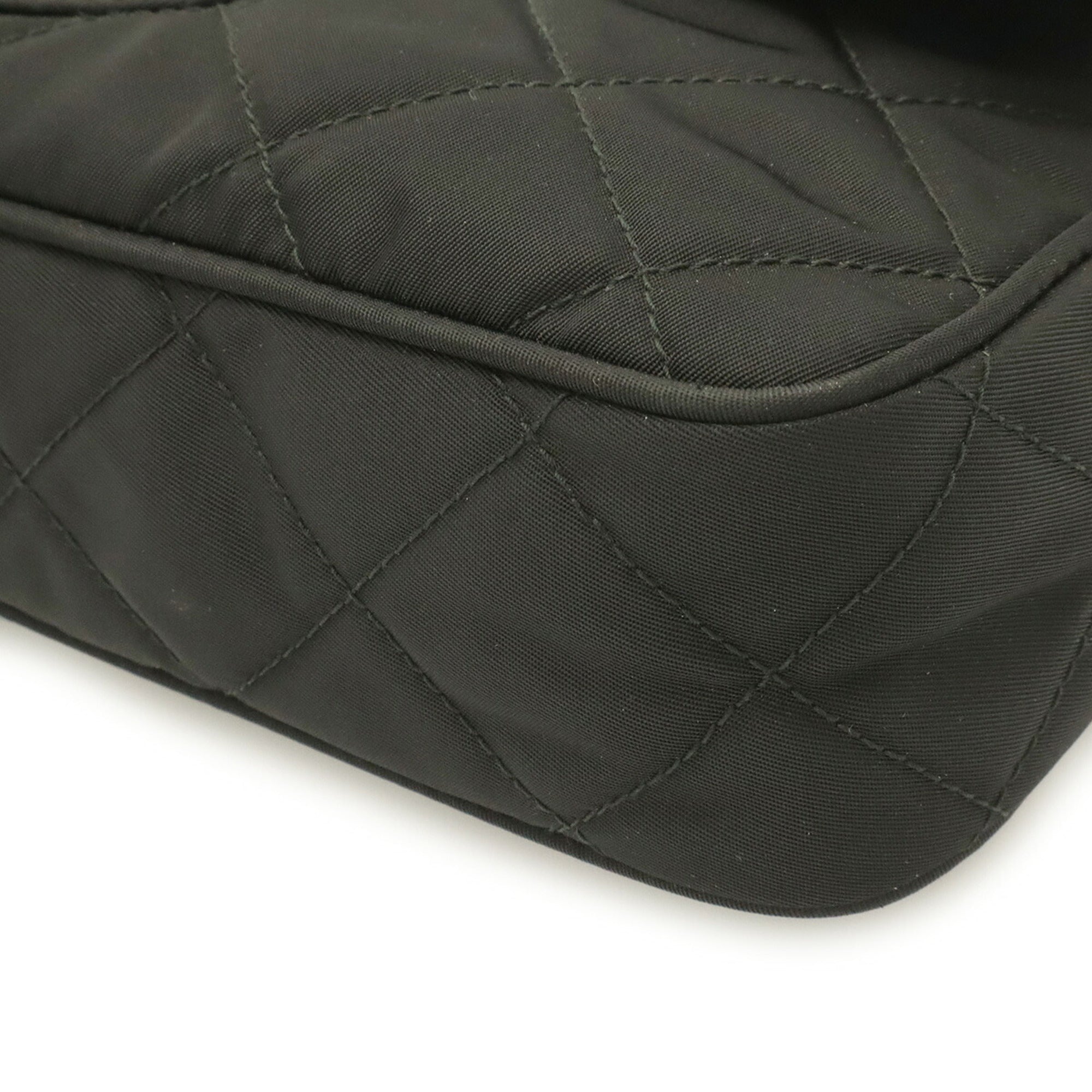 Prada Black Nero Nylon Leather Clutch Bag Pochette Shoulder Bag (Pre-Owned)