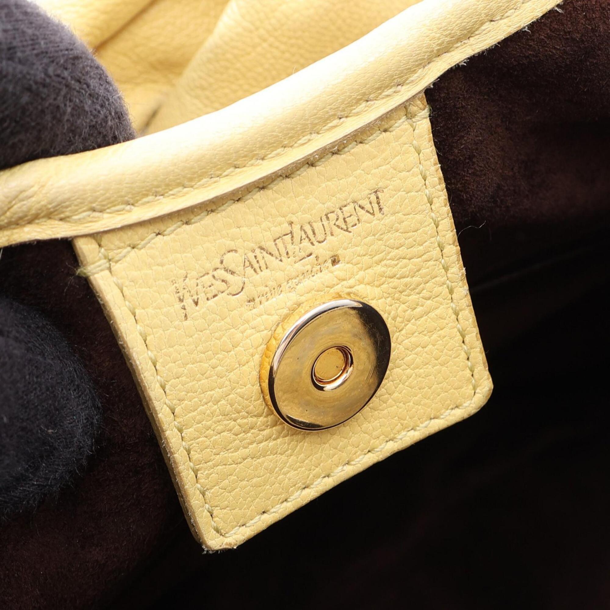 Saint Laurent Yellow Leather Handbag Shoulder Bag (Pre-Owned)
