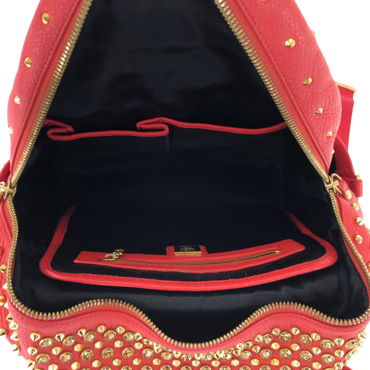 Mcm Red Color Leather Backpack (Pre-Owned)