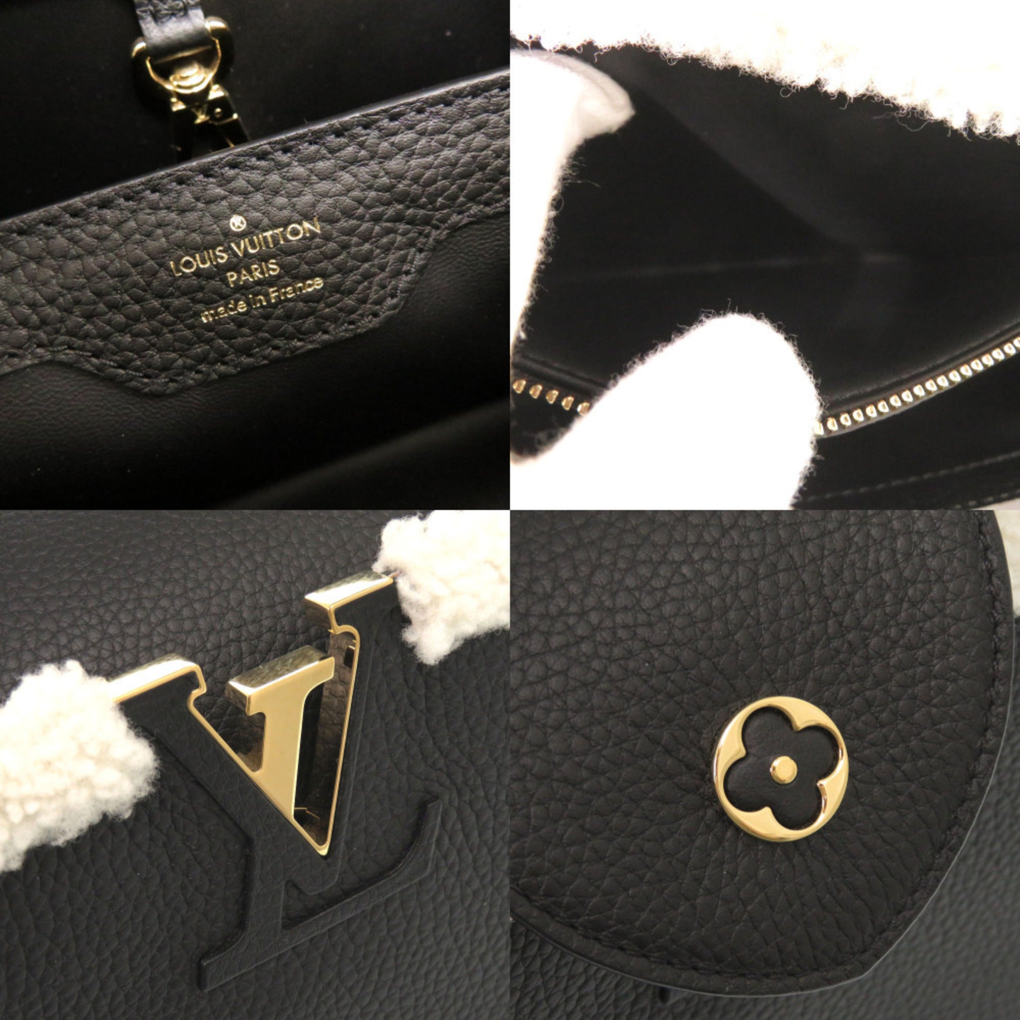 Louis Vuitton Black Leather Handbag (Pre-Owned)
