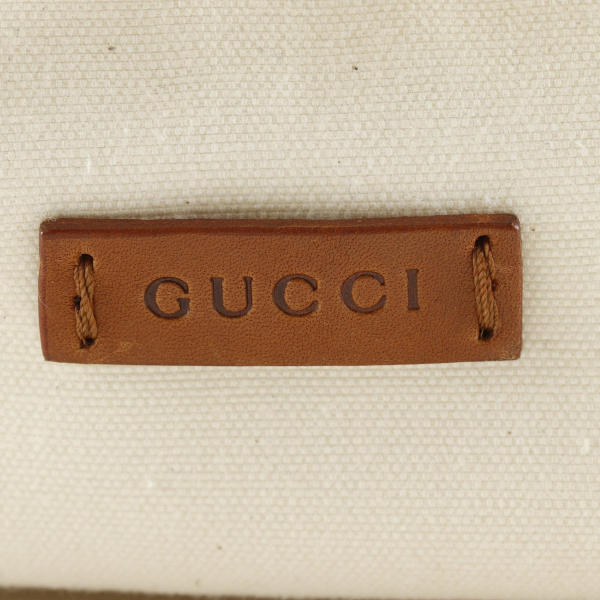 Gucci Off-White Canvas Boston Bag (Pre-Owned)