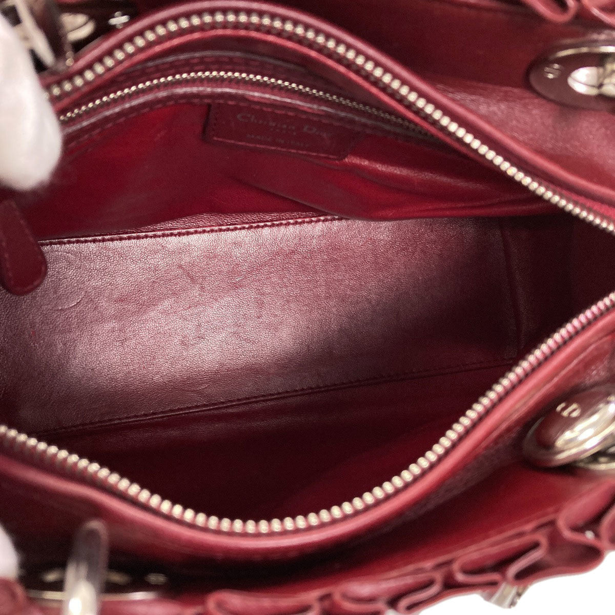 Christian Dior Lady Dior Red Color Leather Handbag (Pre-Owned)