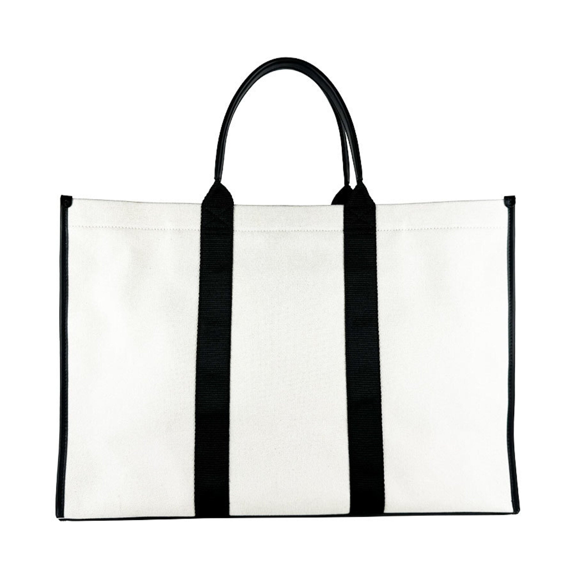 Balenciaga Black Ivory Canvas Leather Handbag (Pre-Owned)