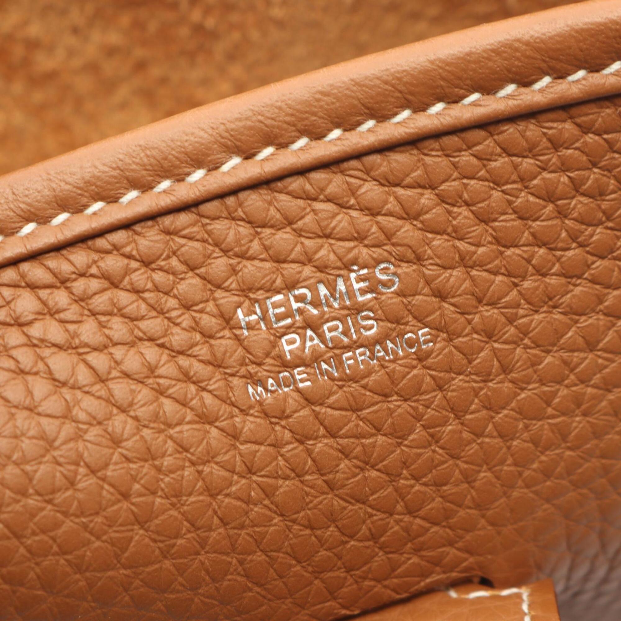 Hermes Brown Taurillon Clemence Leather Handbag Shoulder Bag (Pre-Owned)