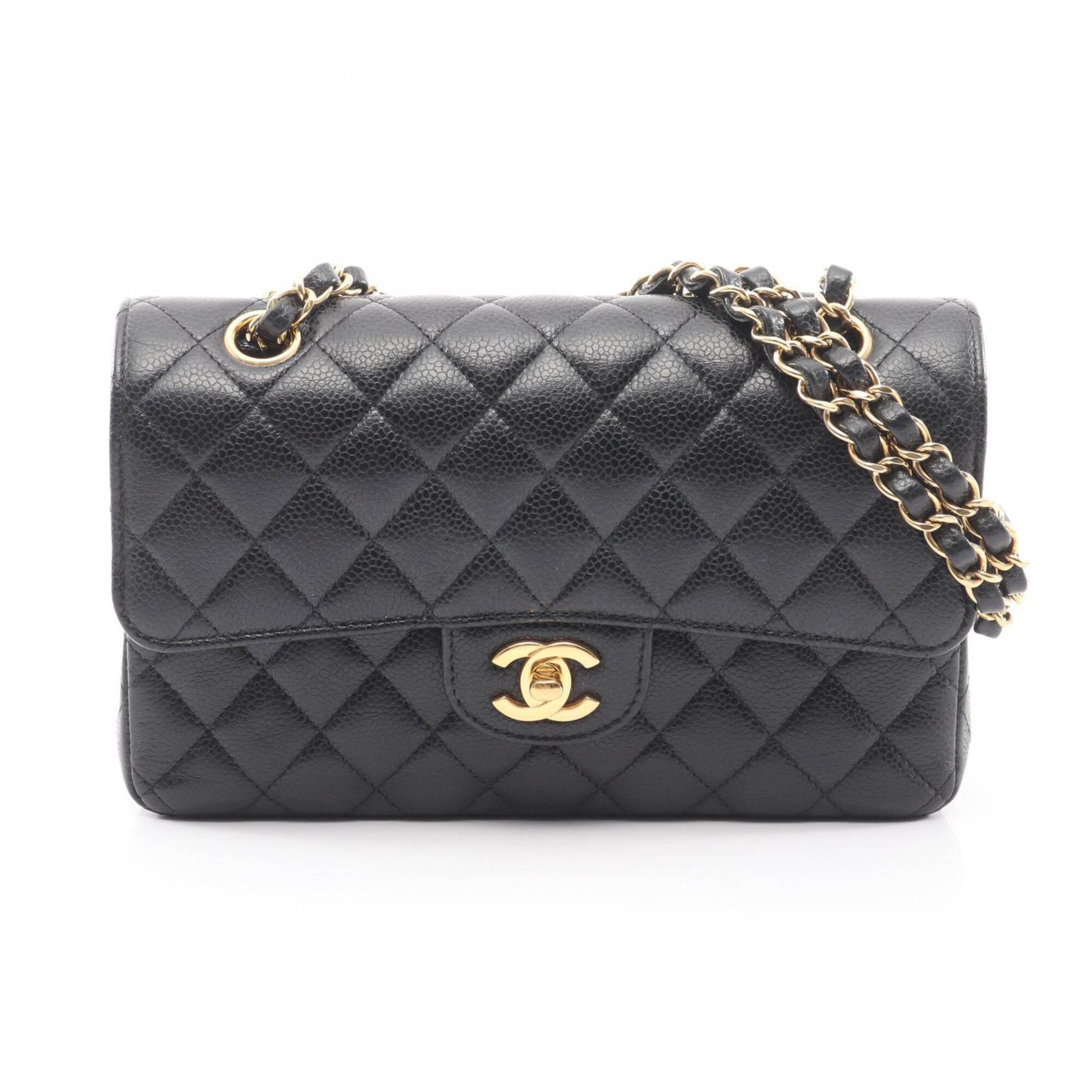 Chanel Black Grained Calfskin Handbag Shoulder Bag (Pre-Owned)