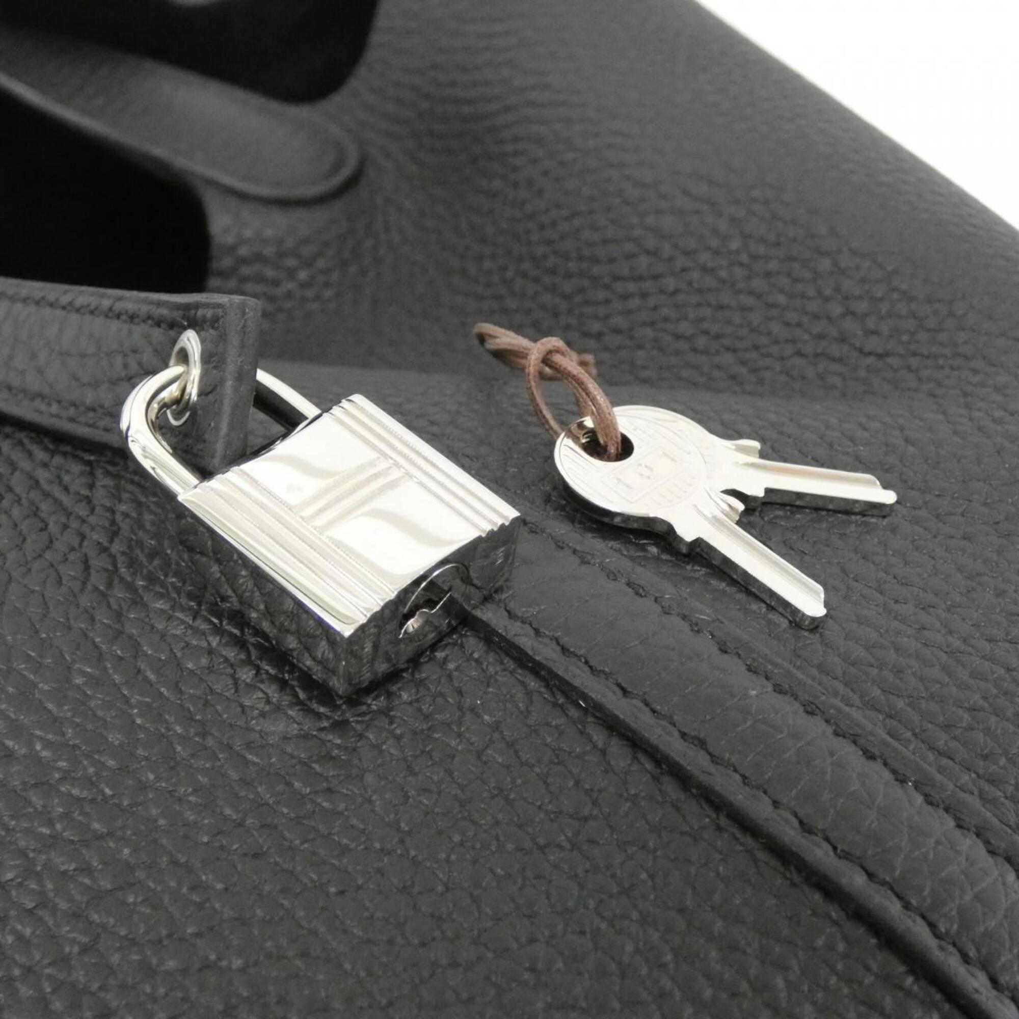 Hermes Black Taurillon Clemence Leather Handbag (Pre-Owned)