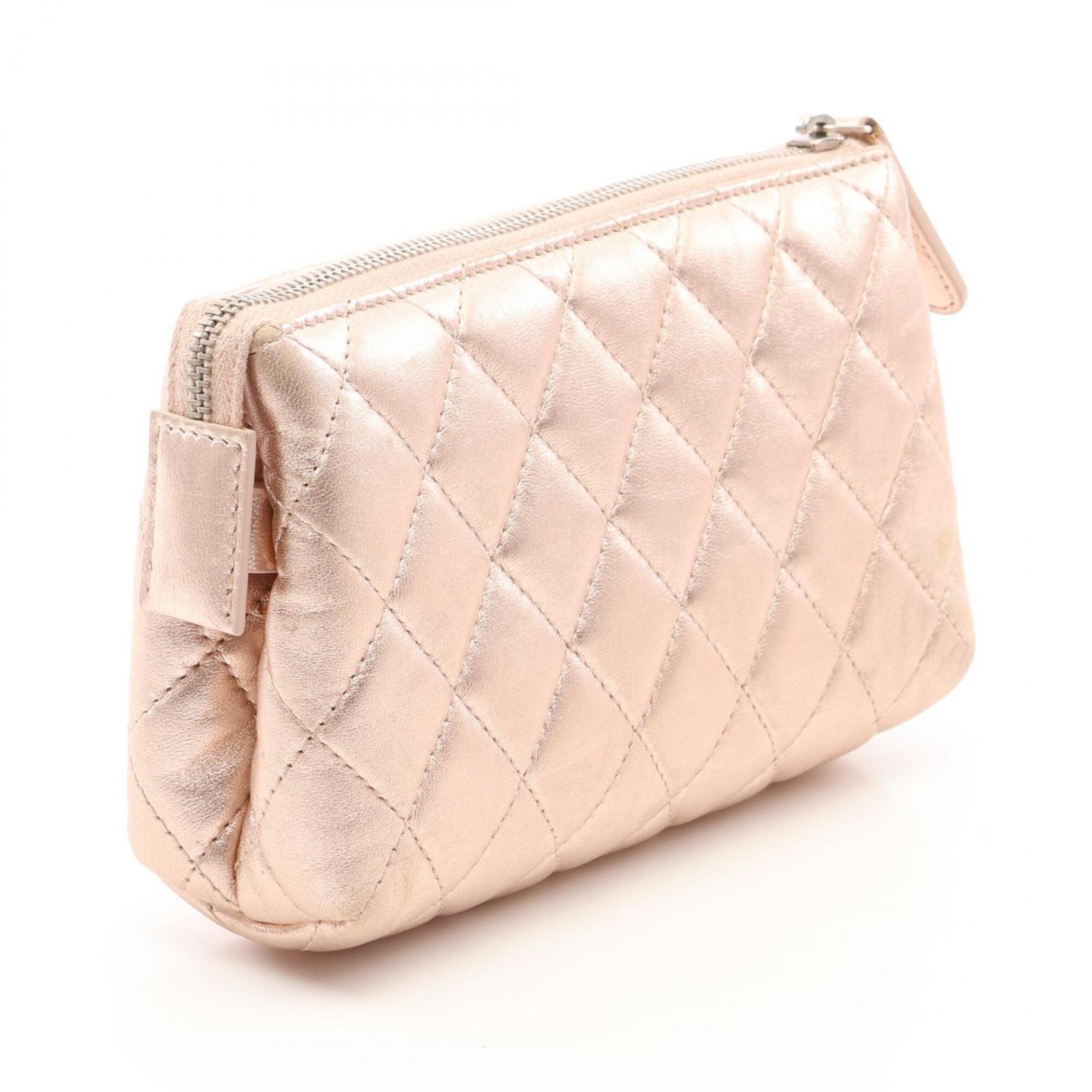 Chanel Pink Leather Handbag Pouch (Pre-Owned)