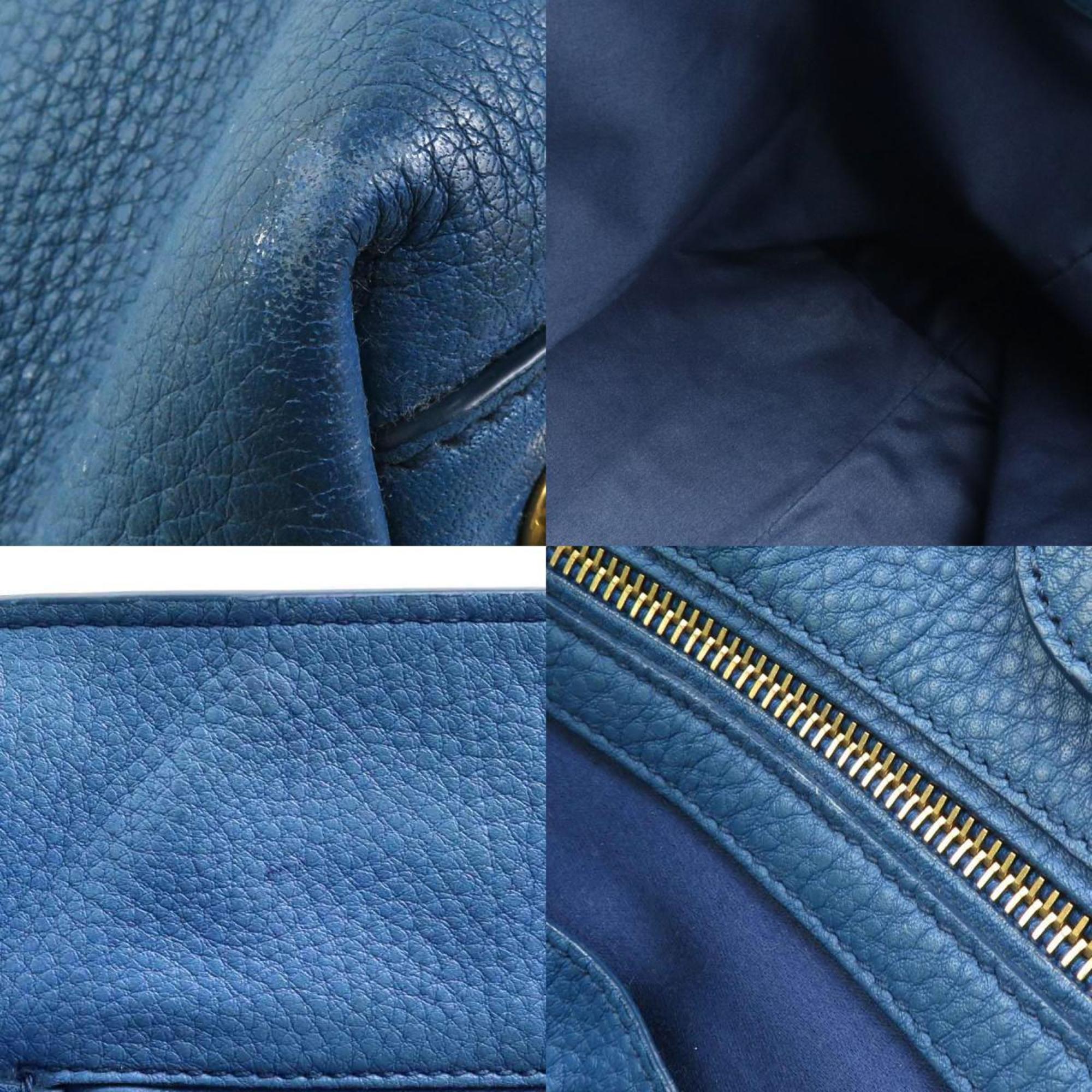 Miu Miu Blue Leather Handbag Shoulder Bag (Pre-Owned)