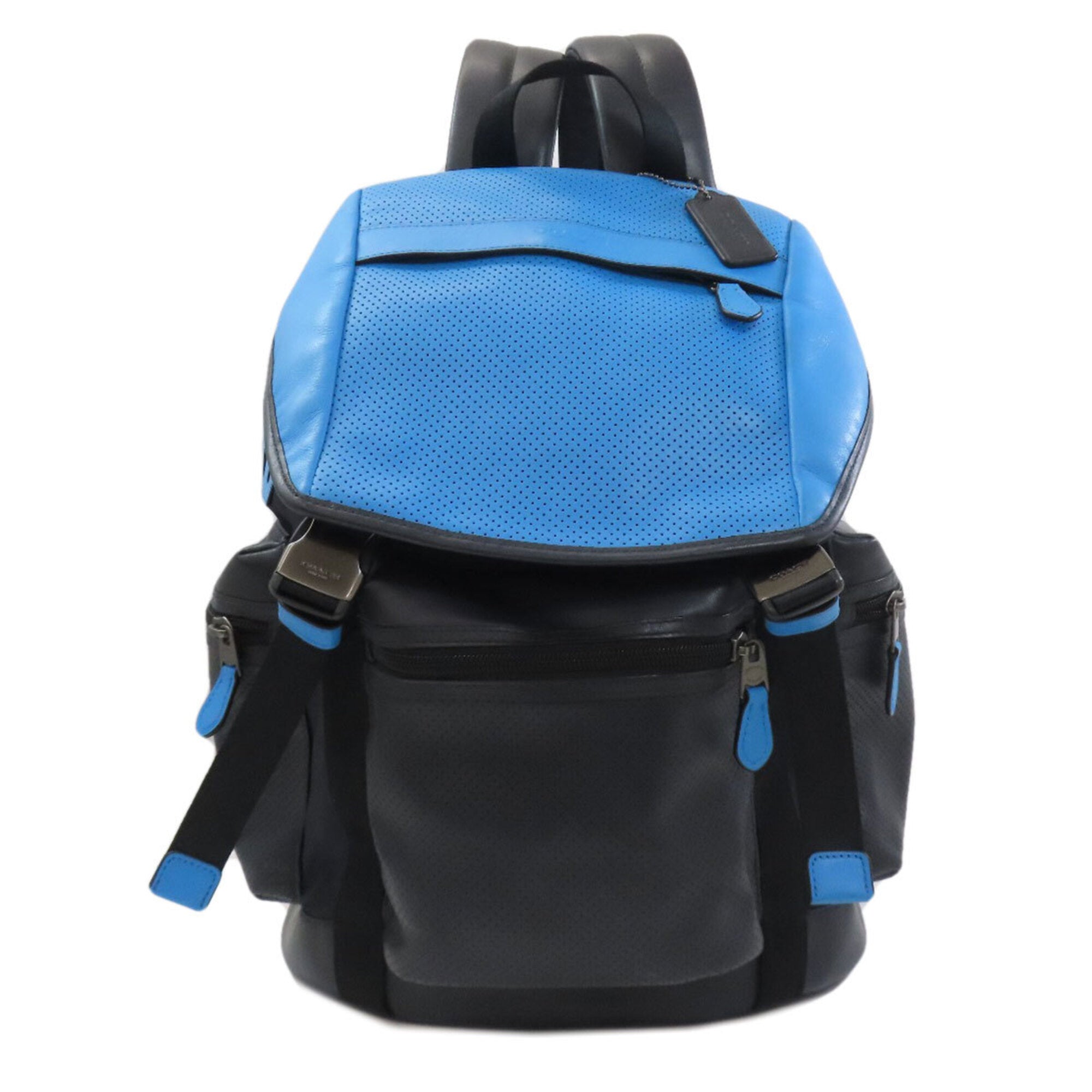 Coach Blue Navy Leather Backpack (Pre-Owned)
