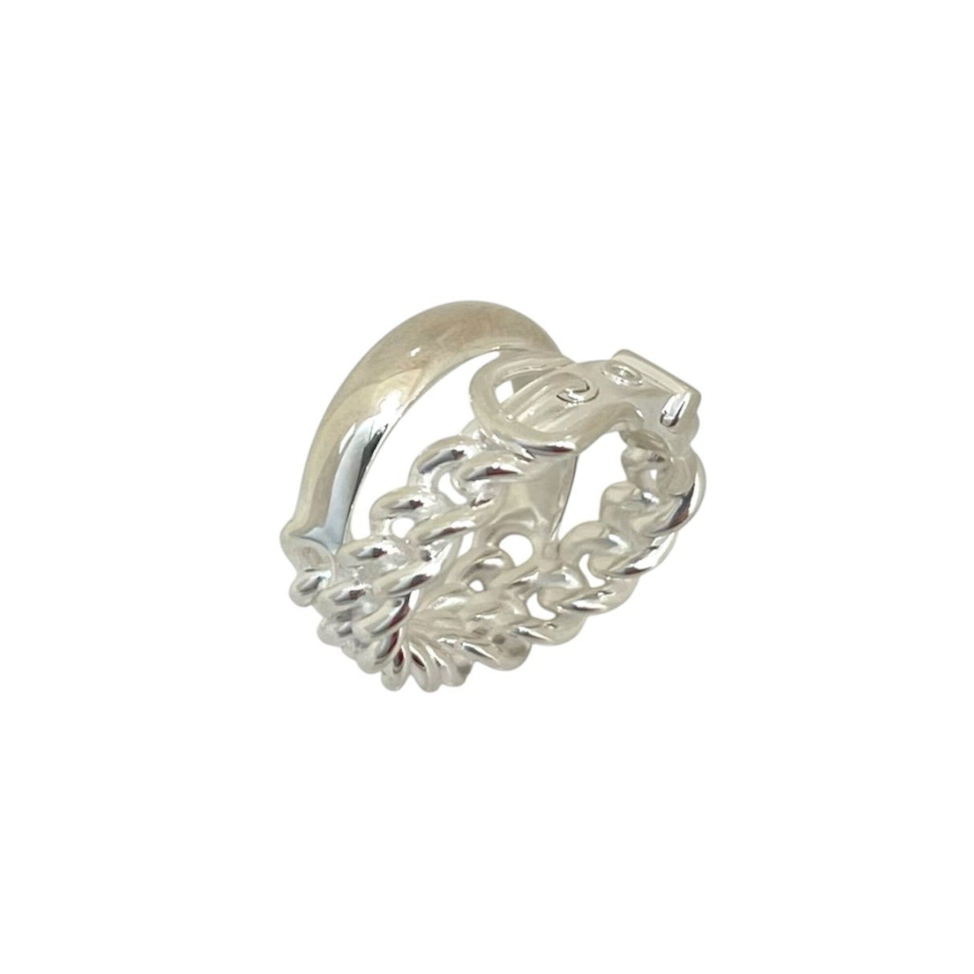 Hermes Silver Silver 925 Band Ring (Pre-Owned)