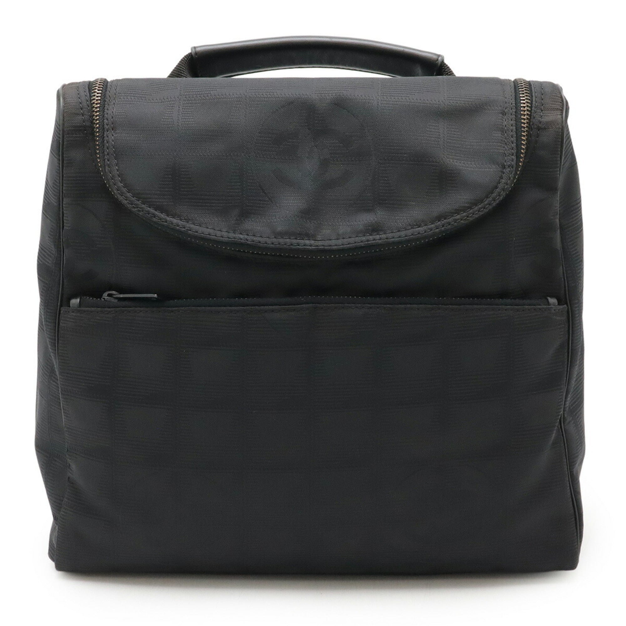 Chanel New Travel Line Black Nylon Backpack Shoulder Bag (Pre-Owned)