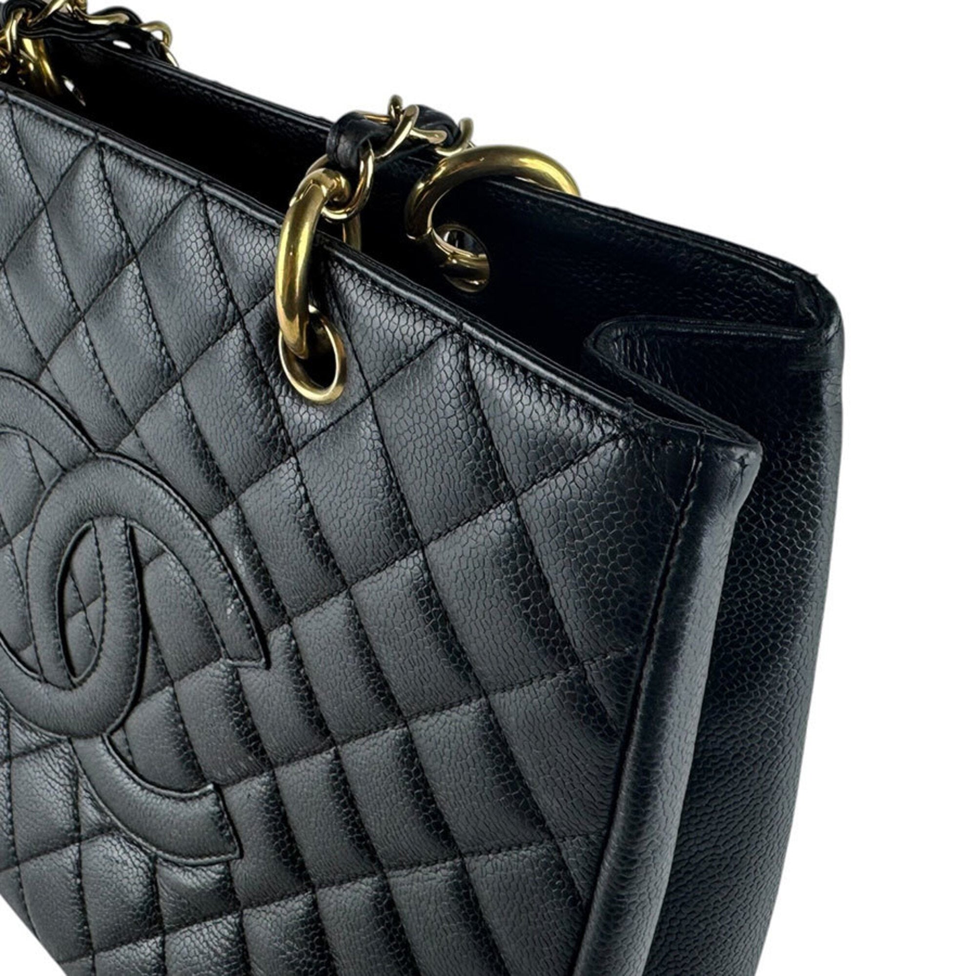 Chanel Black Grained Calfskin Tote Bag (Pre-Owned)