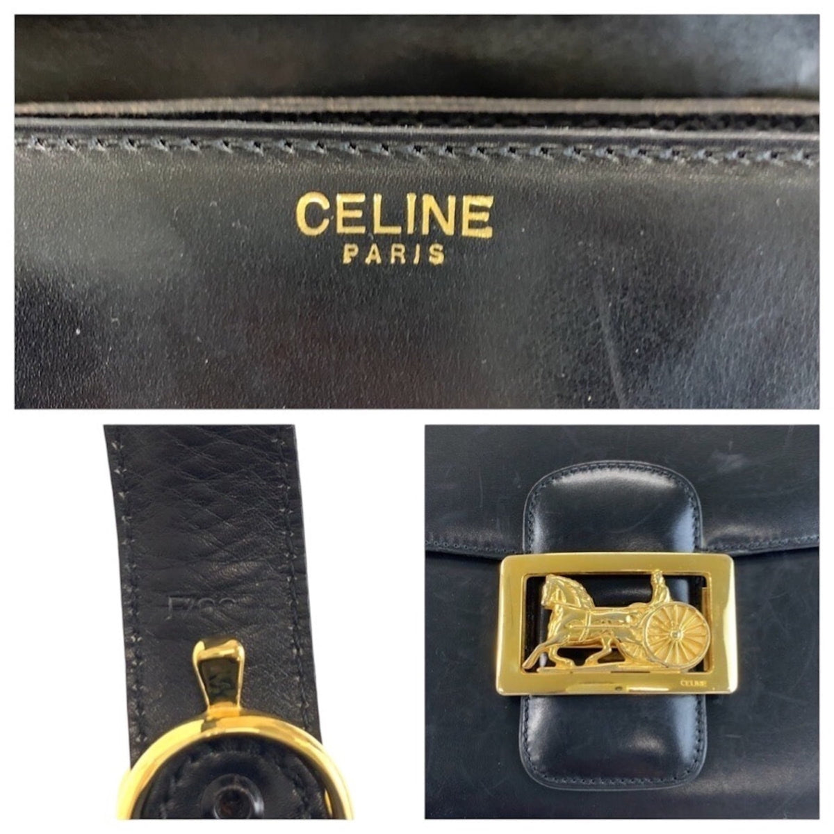 Celine Black Leather Pochette Shoulder Bag (Pre-Owned)