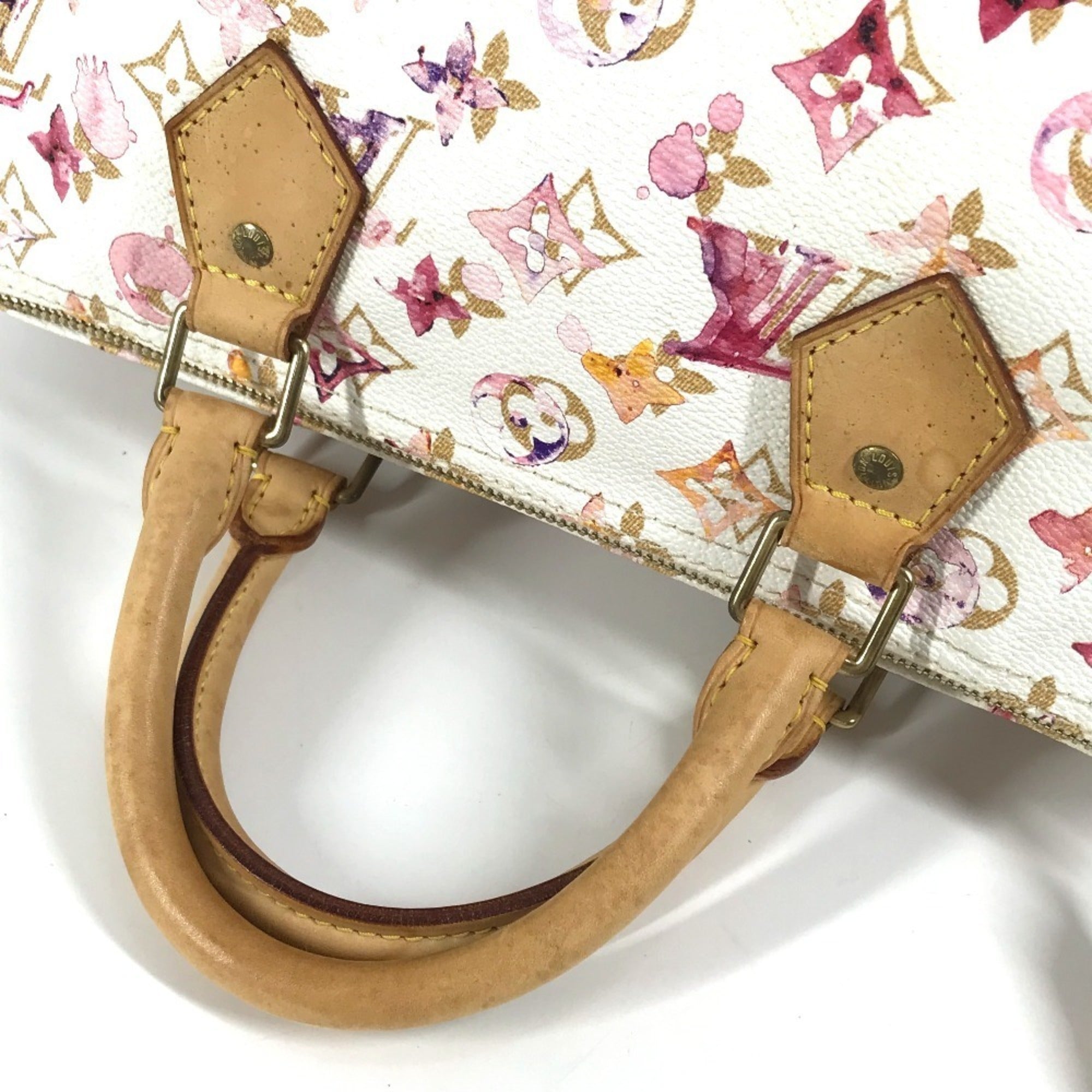 Louis Vuitton Monogram Watercolor Pink White Boston Bag Handbag (Pre-Owned)