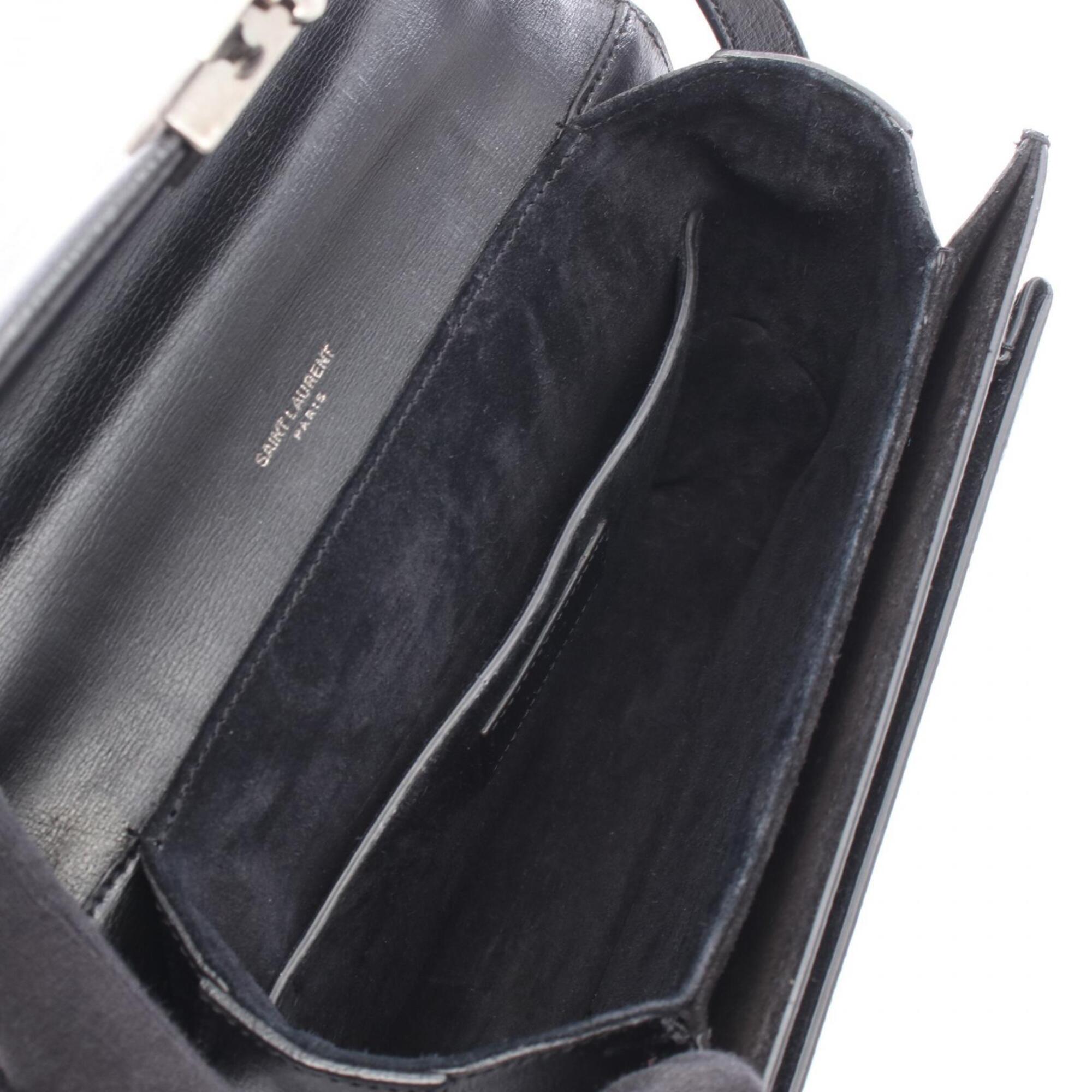 Yves Saint Laurent Black Leather Handbag Shoulder Bag (Pre-Owned)