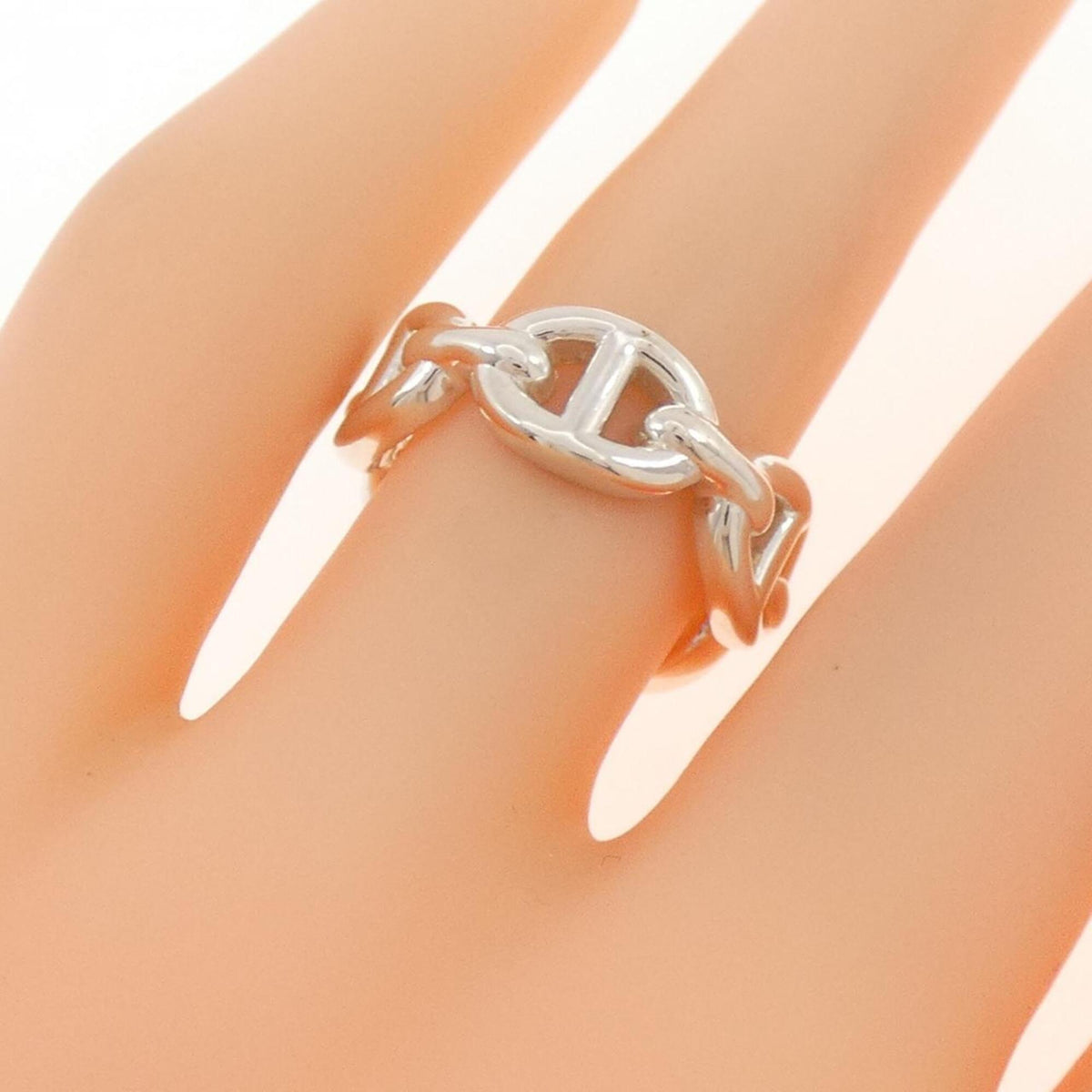 Hermes Silver 925 Band Ring (Pre-Owned)