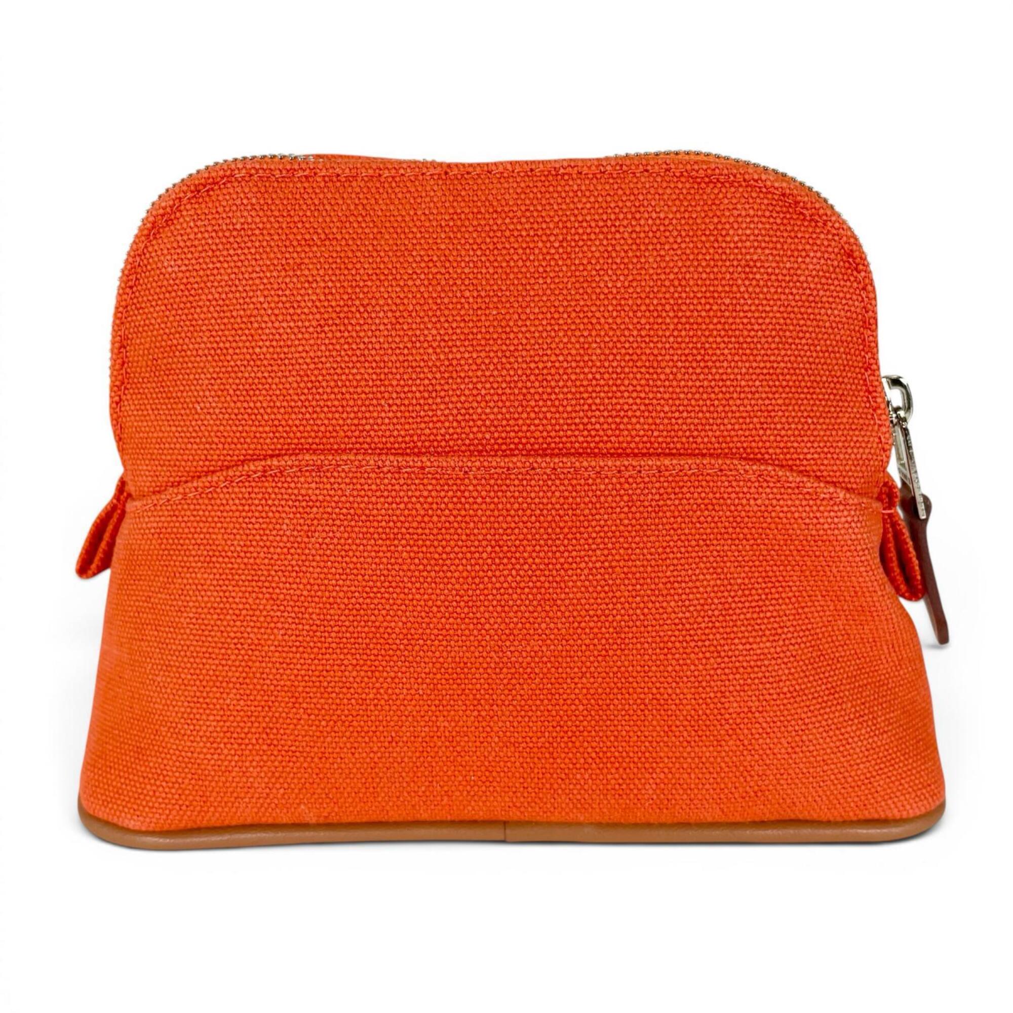Hermes Orange Cotton Elastane Polyamide Leather Pouch (Pre-Owned)