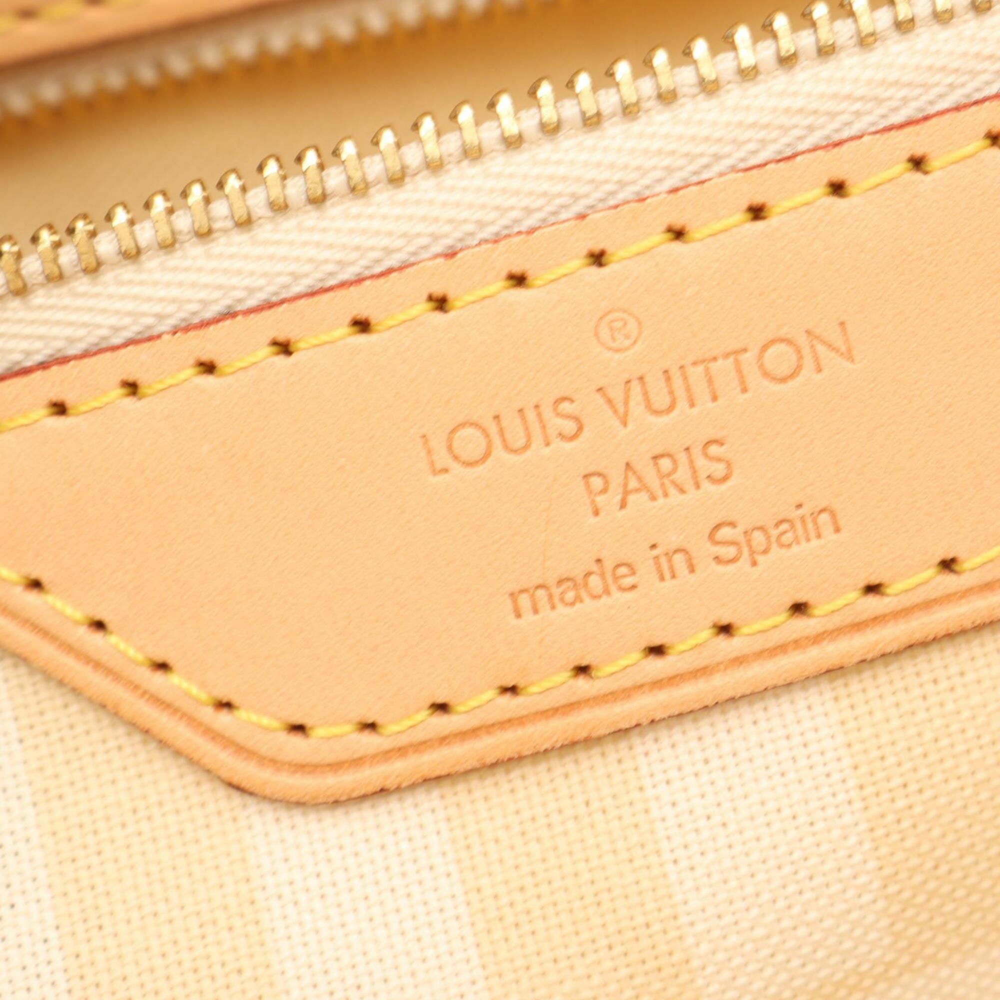 Louis Vuitton Beige Brown Coated Canvas Pvc Monogram Rayures Leather Handbag Tote Bag (Pre-Owned)