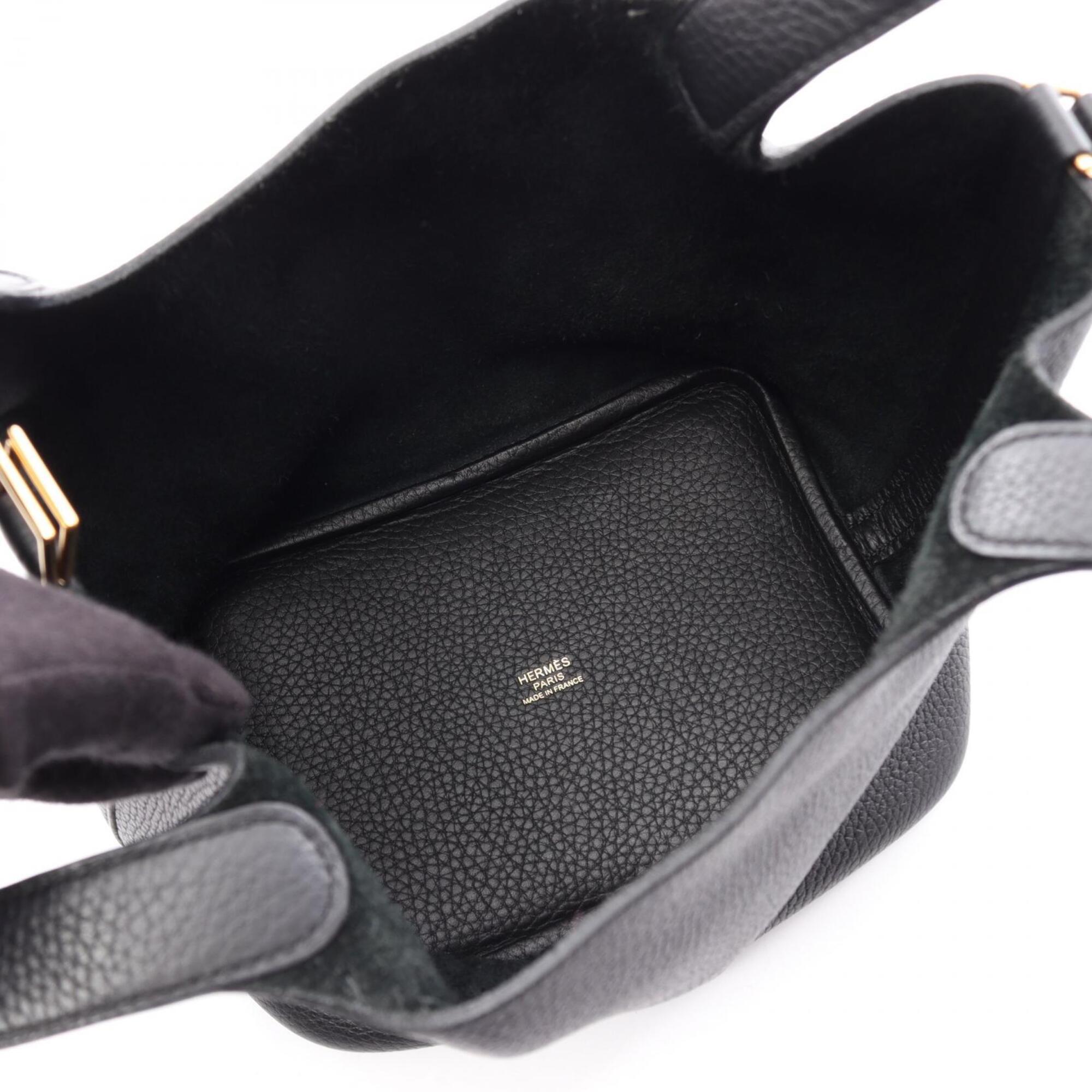 Hermes Black Taurillon Clemence Leather Handbag (Pre-Owned)