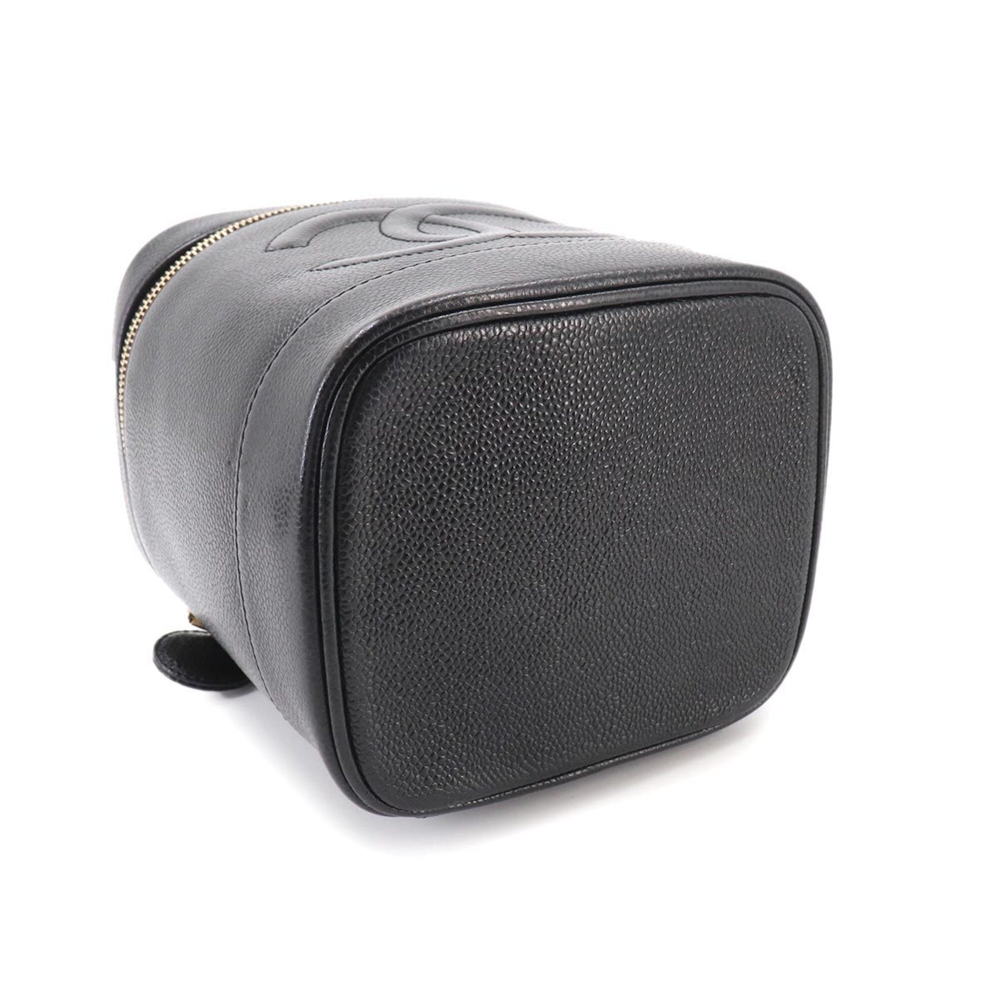 Chanel Black Grained Calfskin Handbag Vanity Bag (Pre-Owned)